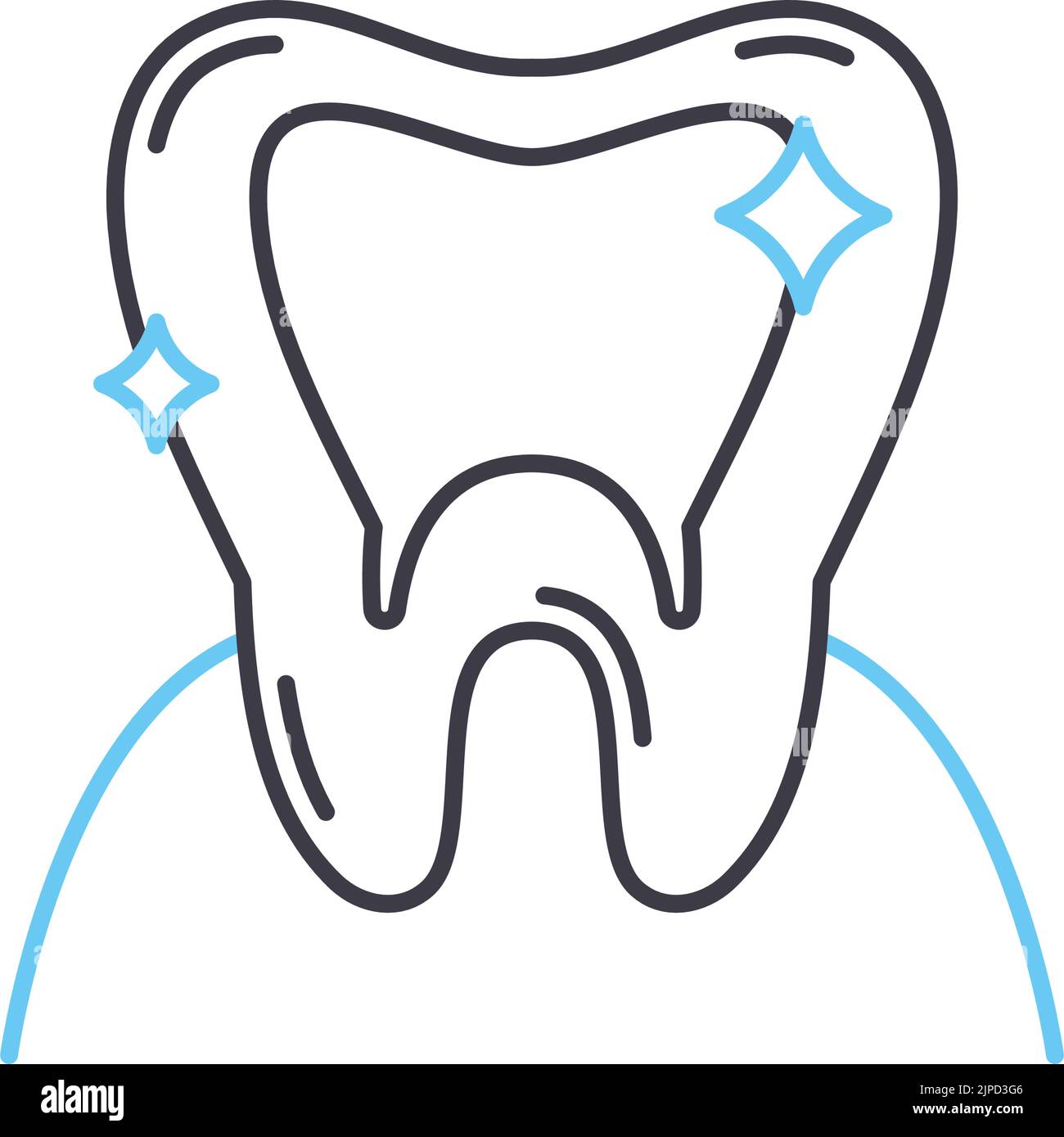 icône de ligne de dents, symbole de contour, illustration vectorielle, signe de concept Illustration de Vecteur