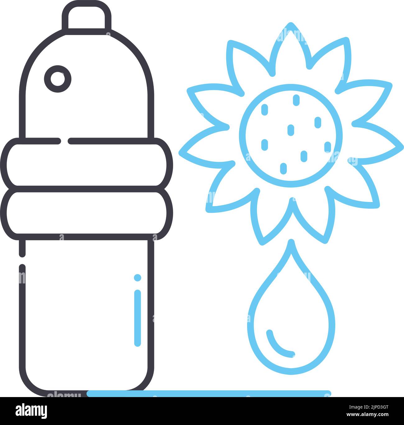 icône de ligne d'huile végétale, symbole de contour, illustration vectorielle, signe de concept Illustration de Vecteur