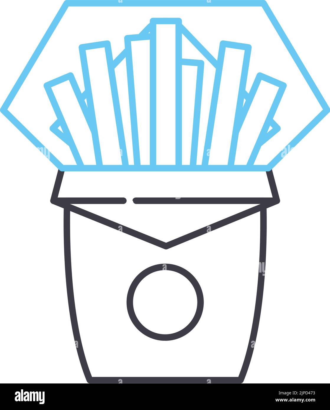 icône de ligne de frites, symbole de contour, illustration vectorielle, signe de concept Illustration de Vecteur