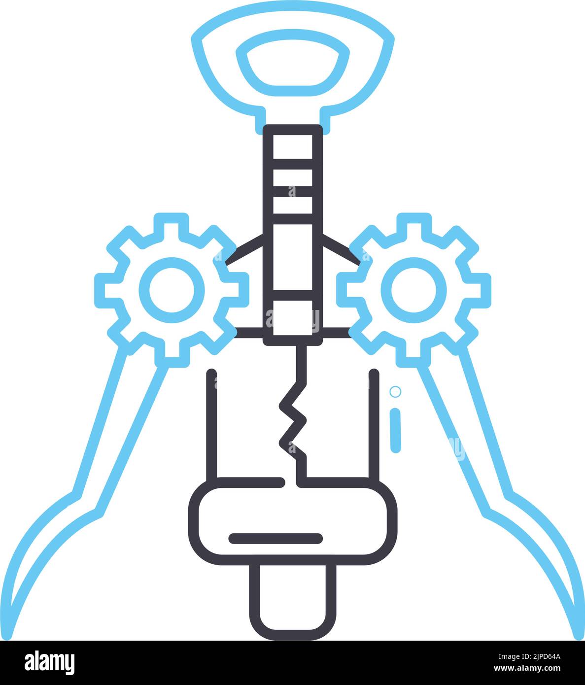 icône de ligne d'ouvre-vin, symbole de contour, illustration vectorielle, signe de concept Illustration de Vecteur