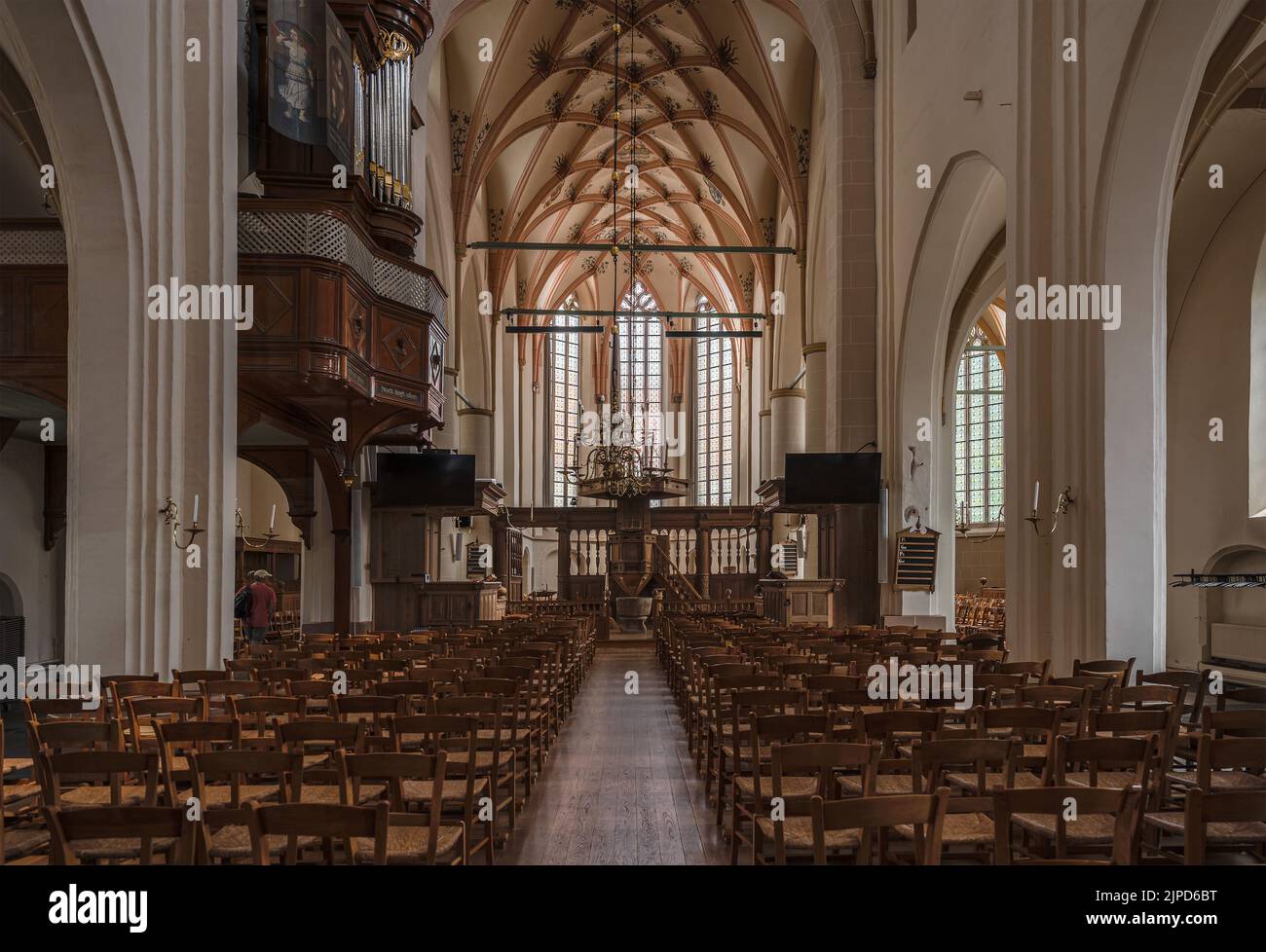 Hattem, Gelderland, pays-Bas, 07 14 2022 - intérieur Gothical de l'église calviniste Banque D'Images