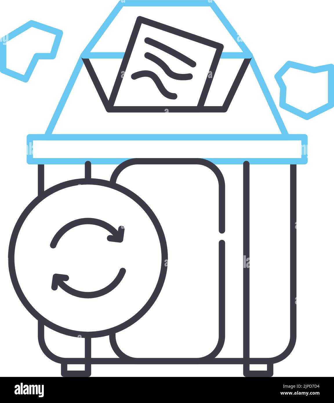 icône de ligne de suppression des ordures, symbole de contour, illustration vectorielle, signe de concept Illustration de Vecteur