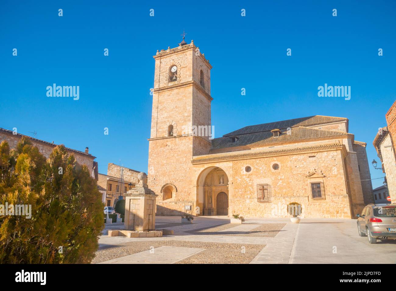 L'église de San Antonio Abad. El Toboso, province de Tolède, Castille La Manche, Espagne. Banque D'Images