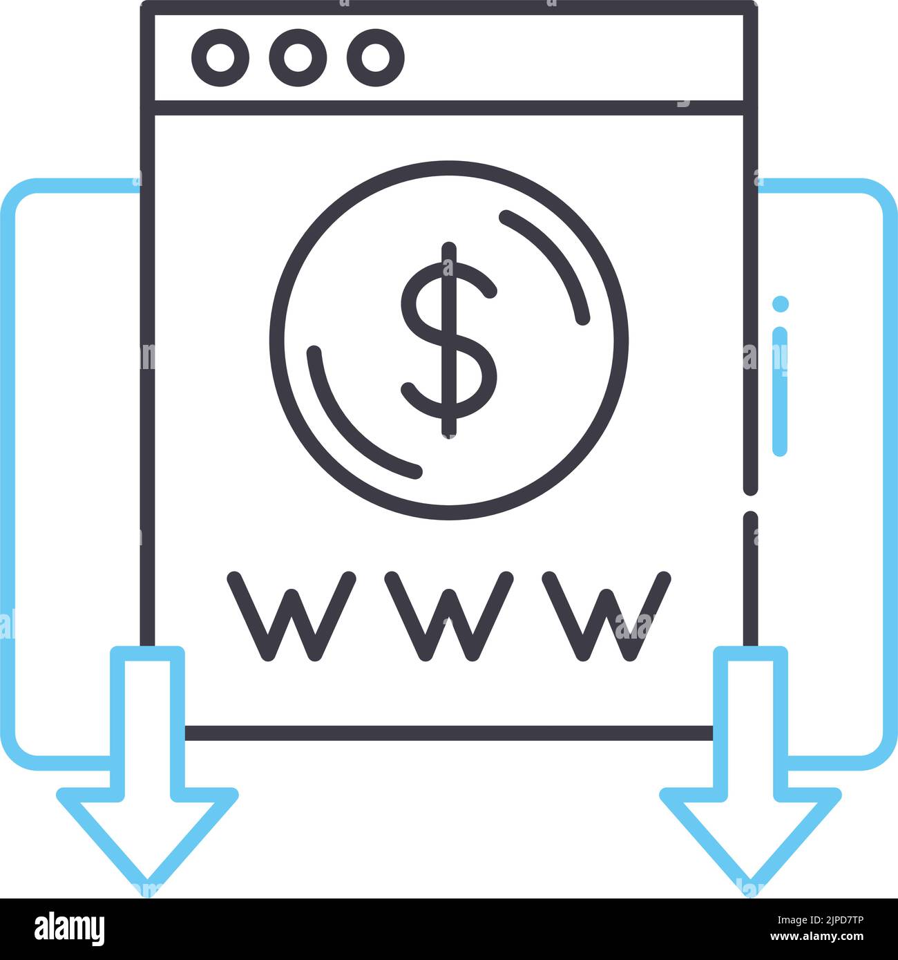 icône de ligne d'argent en ligne, symbole de contour, illustration de vecteur, signe de concept Illustration de Vecteur