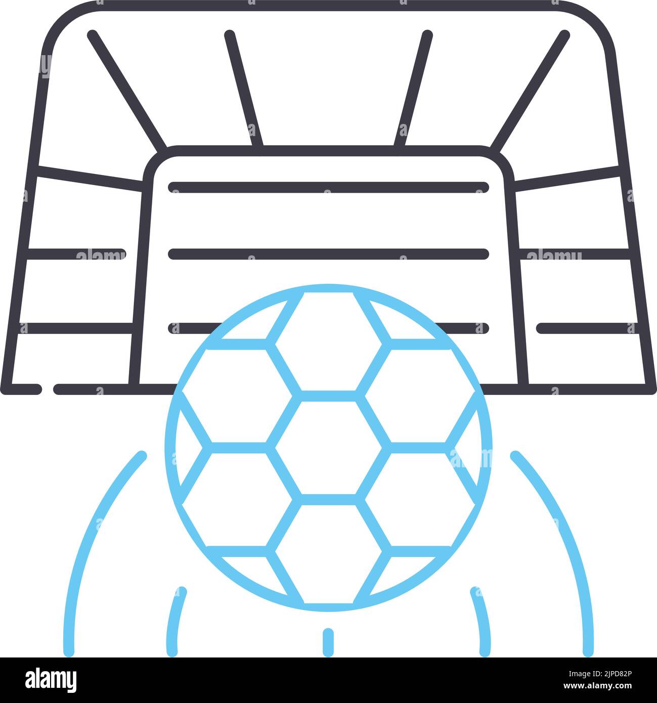 icône de ligne de but de football, symbole de contour, illustration vectorielle, signe de concept Illustration de Vecteur
