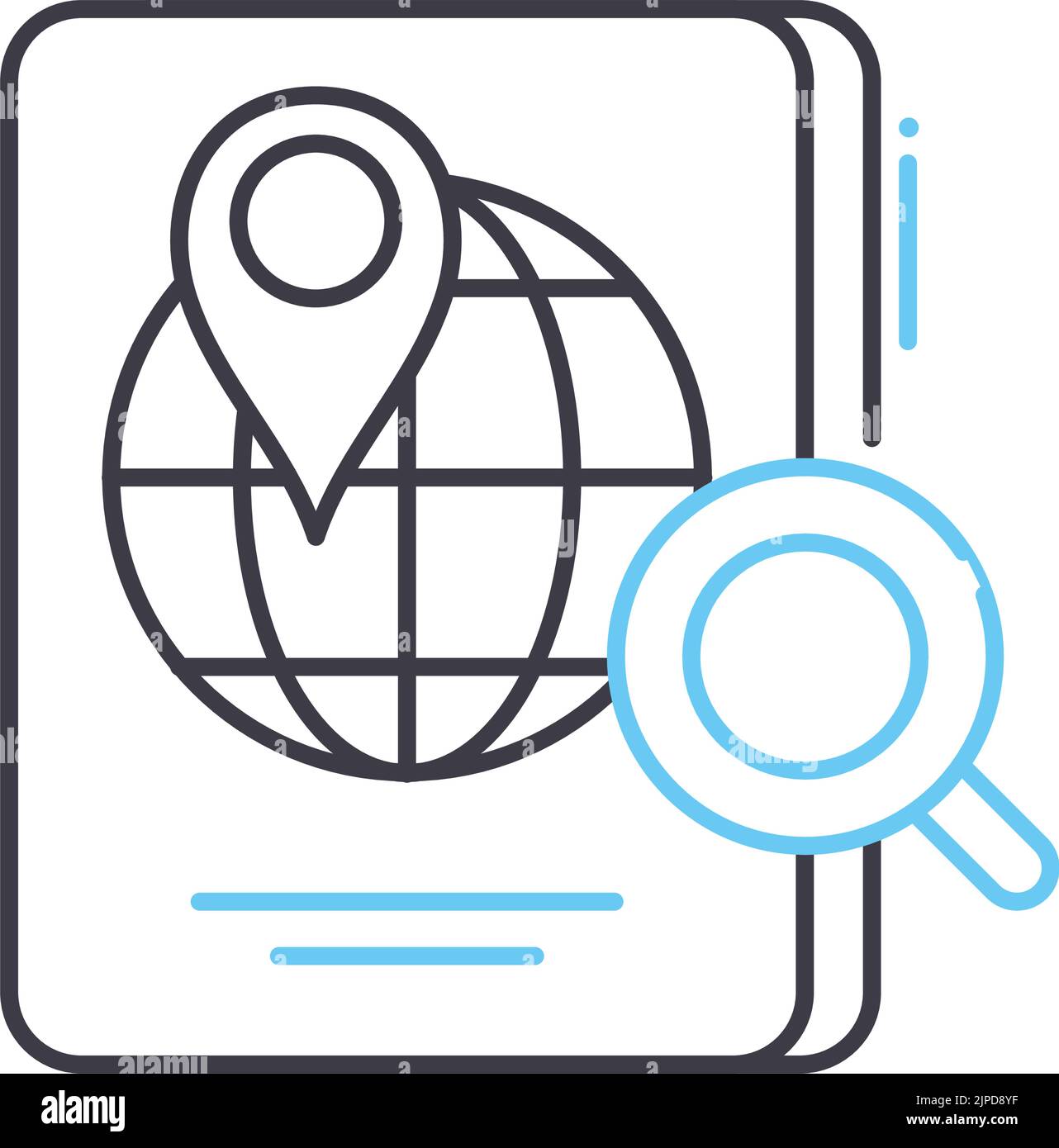 anneau de l'icône de la ligne du médecin, du symbole de contour, de l'illustration vectorielle, du signe de concept Illustration de Vecteur