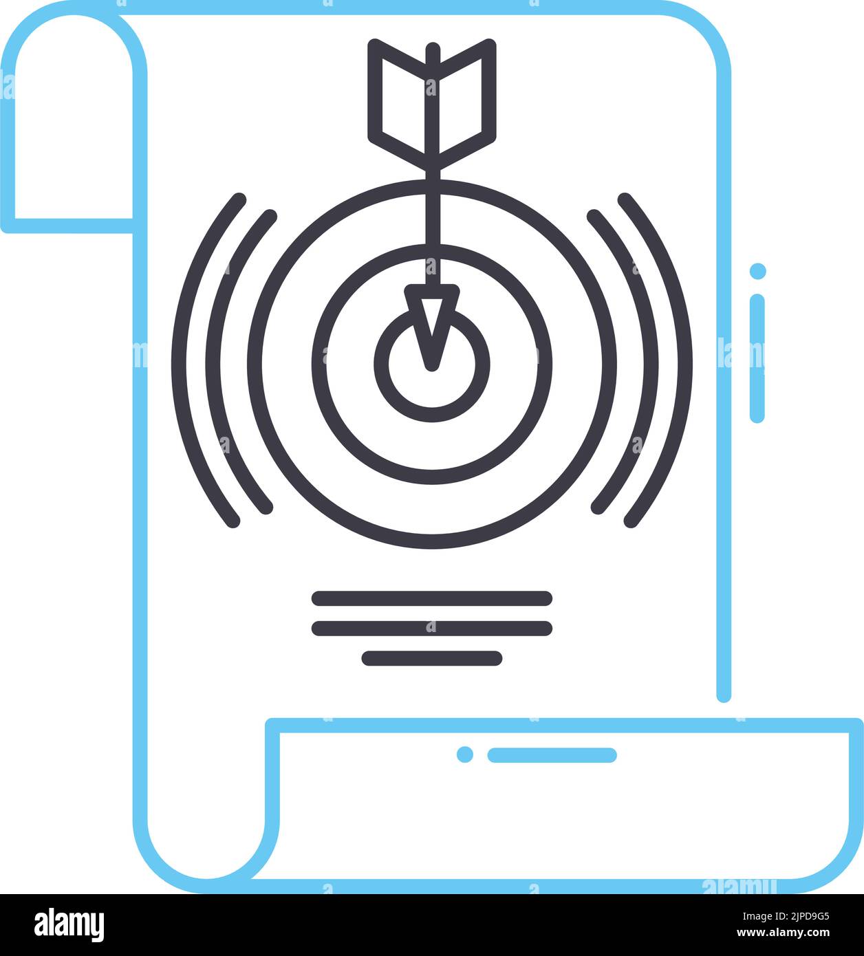 icône de ligne d'objectifs du projet, symbole de contour, illustration vectorielle, signe de concept Illustration de Vecteur