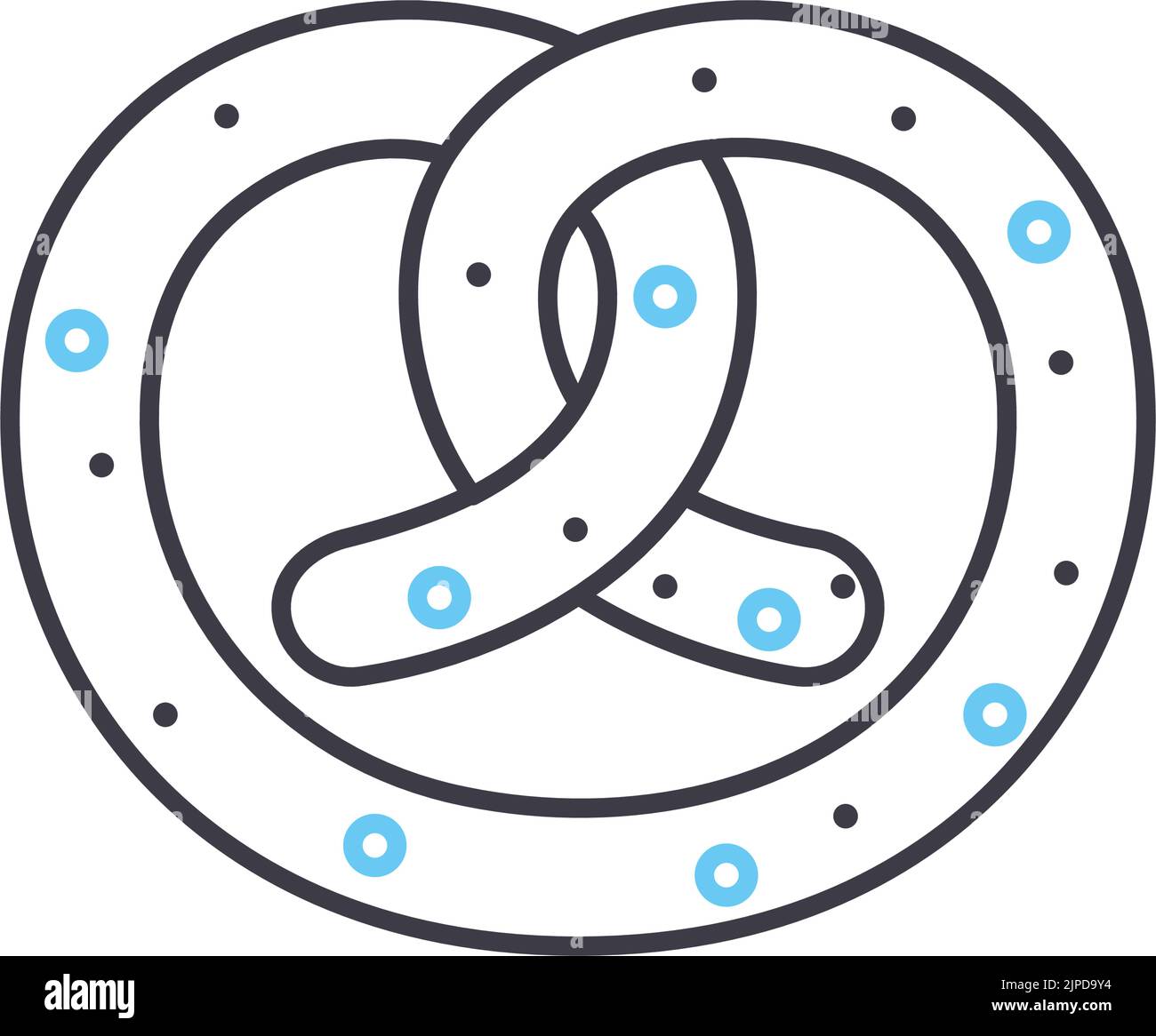 icône de ligne de bretzel, symbole de contour, illustration vectorielle, signe de concept Illustration de Vecteur
