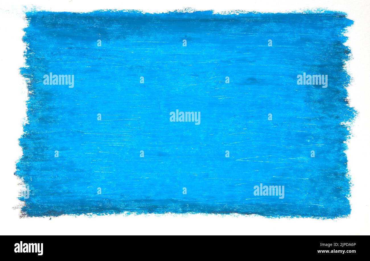 Arrière-plan abstrait peint dans pastel à l'huile en bleu Banque D'Images