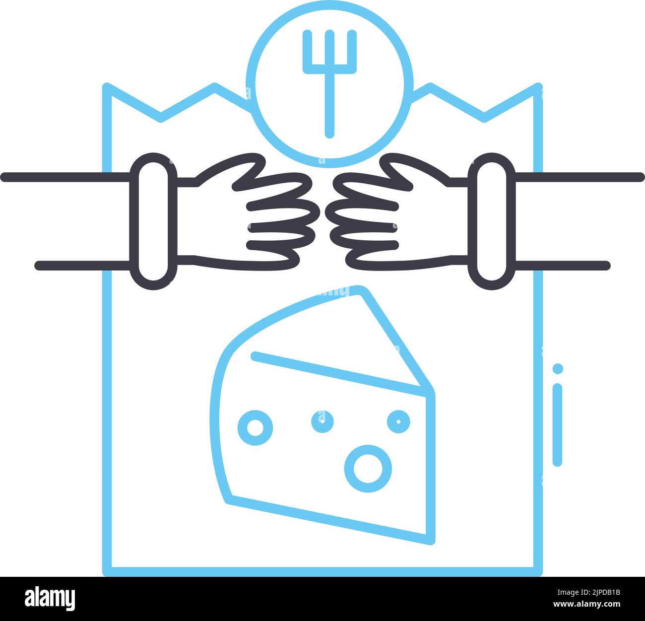 icône de ligne de livraison de kit de repas, symbole de contour, illustration vectorielle, signe de concept Illustration de Vecteur