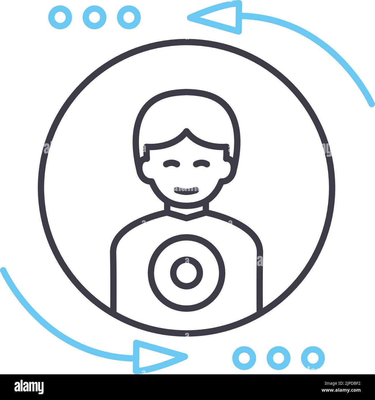 icône de ligne de métabolisme, symbole de contour, illustration de vecteur, signe de concept Illustration de Vecteur