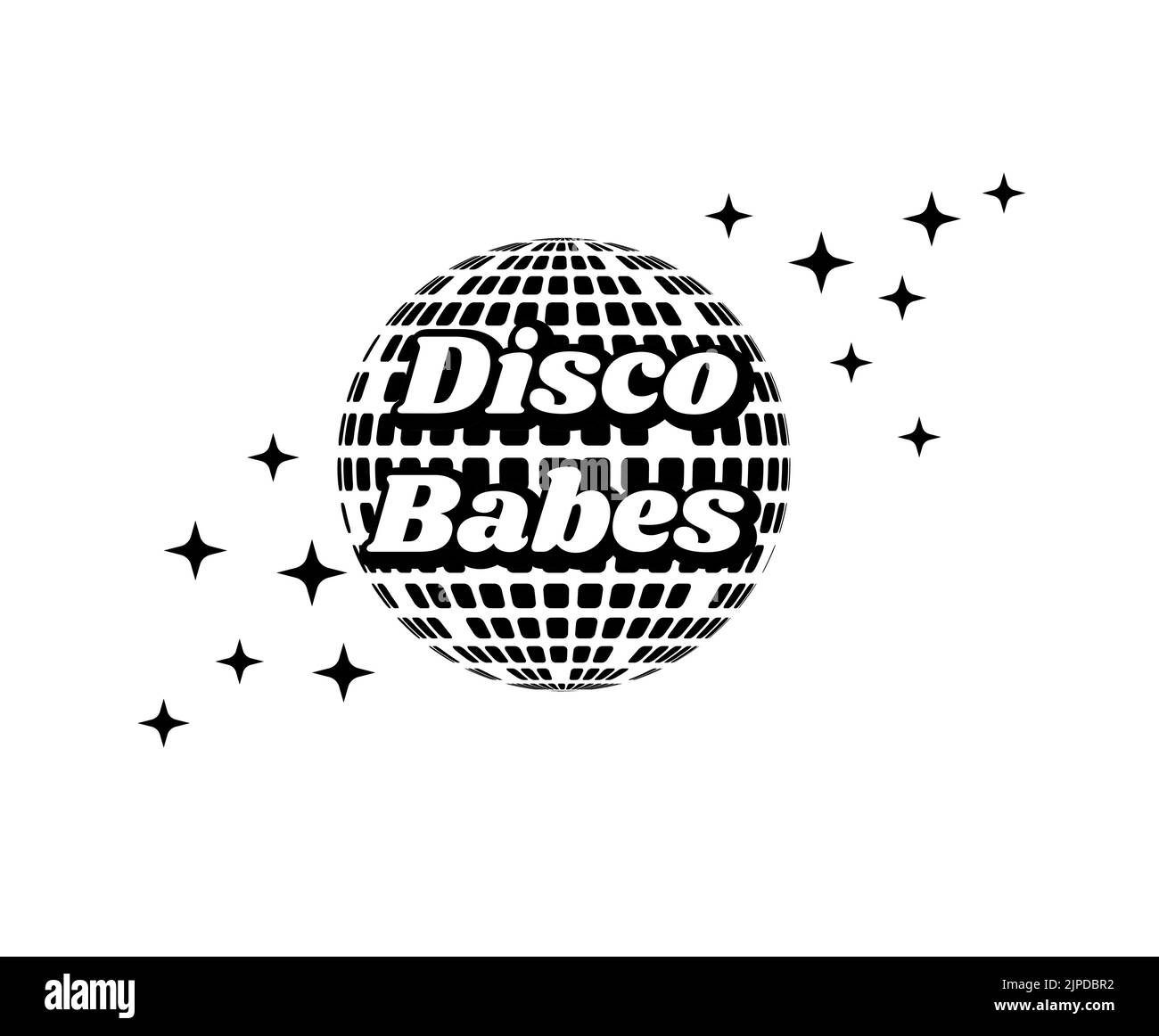 Disco Babes disco ball icône Vector. Modèle de partie. Illustration de Vecteur