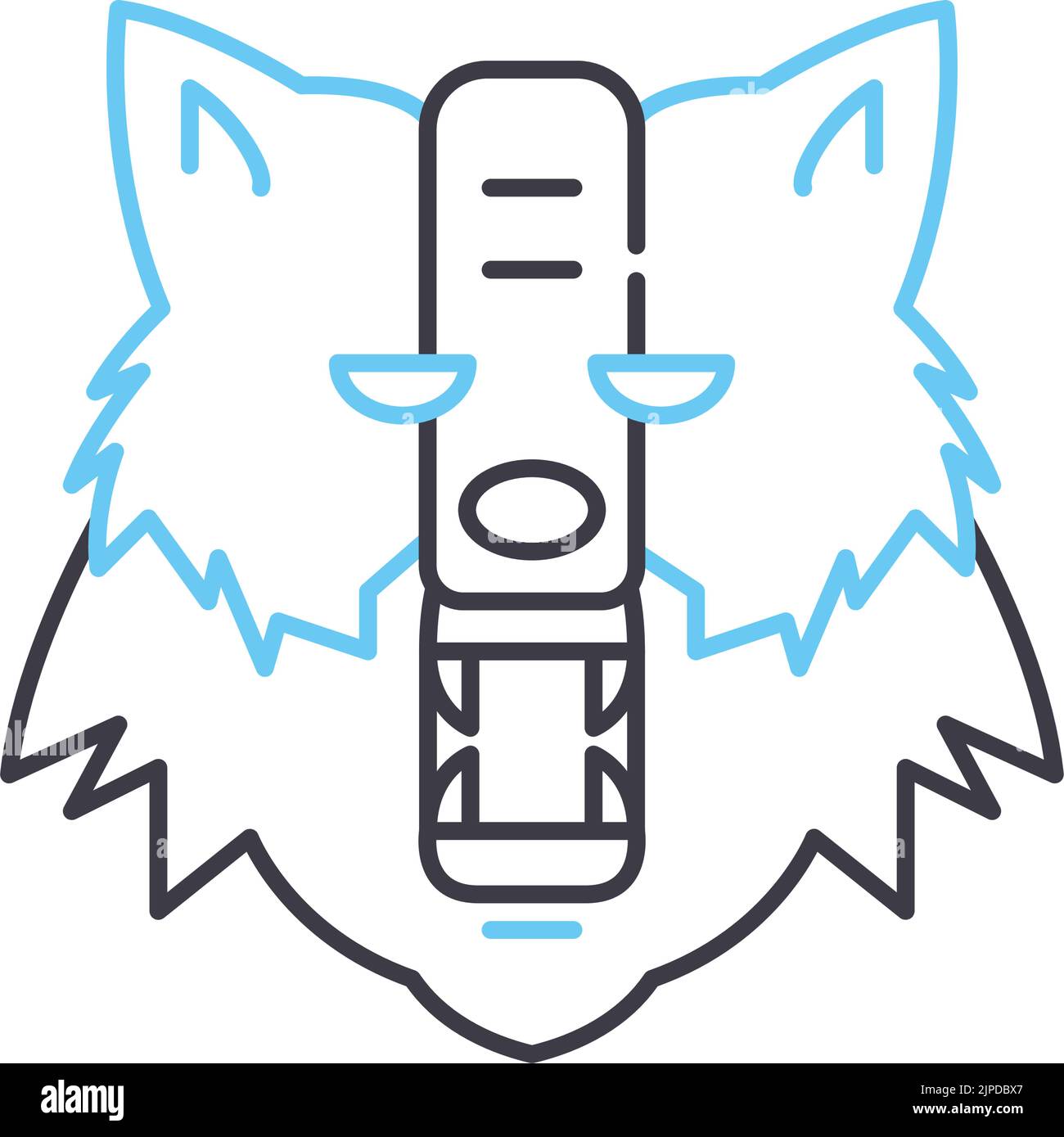 étaient icône de ligne de loup, symbole de contour, illustration de vecteur, signe de concept Illustration de Vecteur