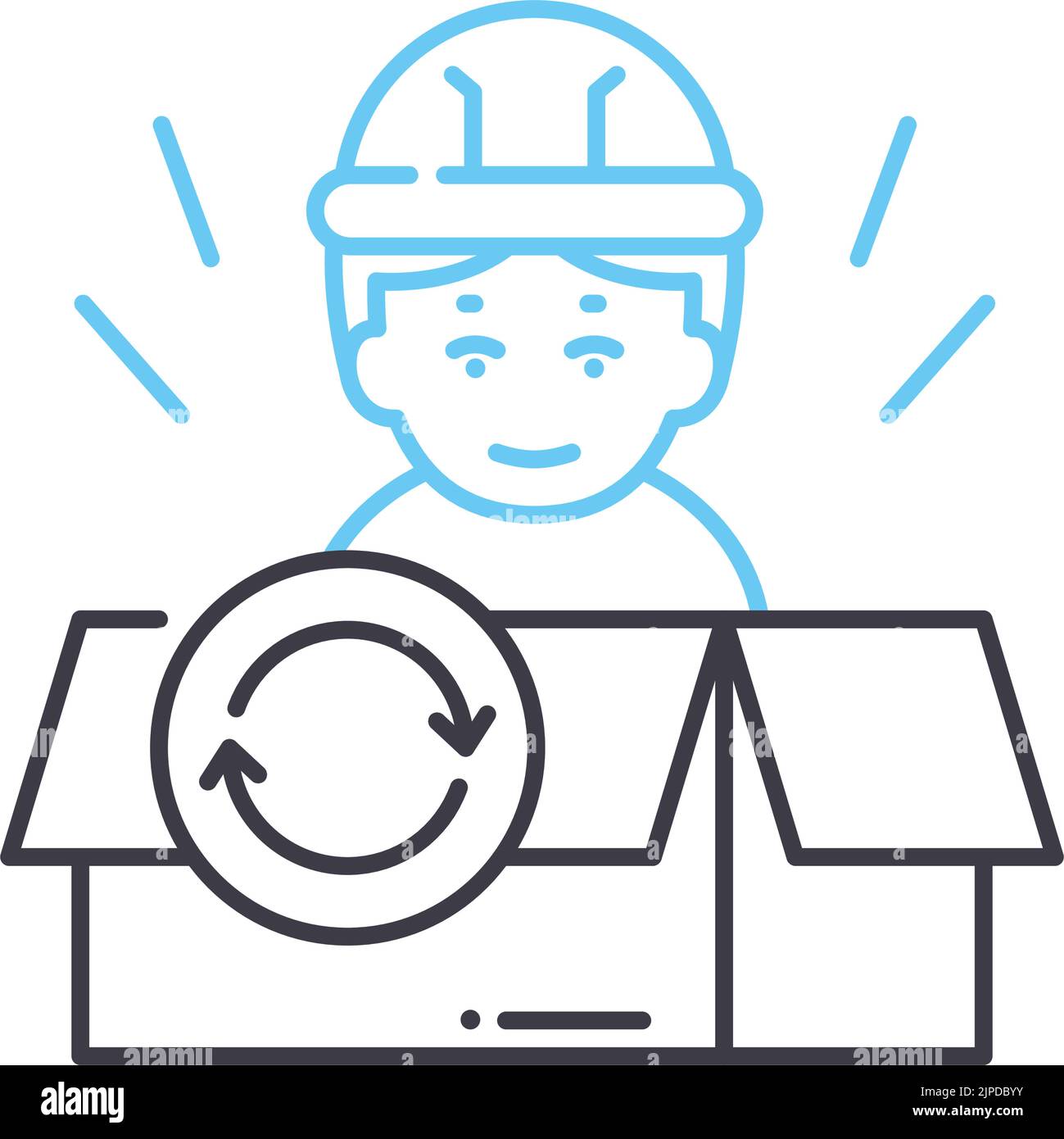 icône de ligne de cycle de vie du produit, symbole de contour, illustration vectorielle, signe de concept Illustration de Vecteur