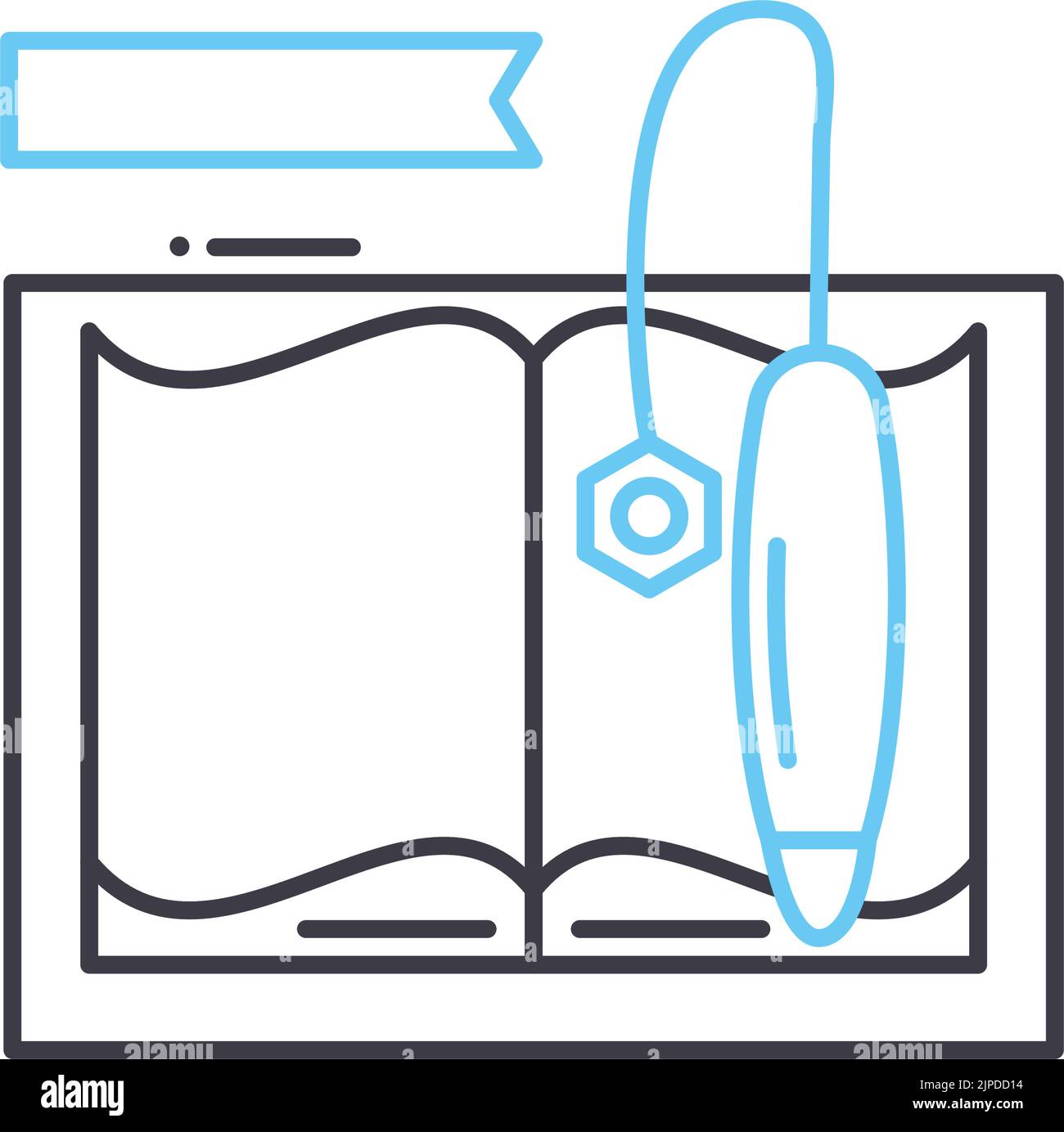 icône de ligne de livres empilés, symbole de contour, illustration vectorielle, signe de concept Illustration de Vecteur