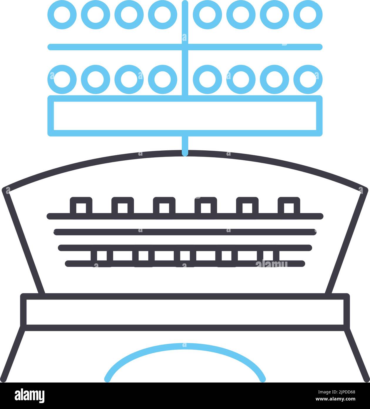 icône de ligne de stade de la lumière de sport, symbole de contour, illustration vectorielle, signe de concept Illustration de Vecteur