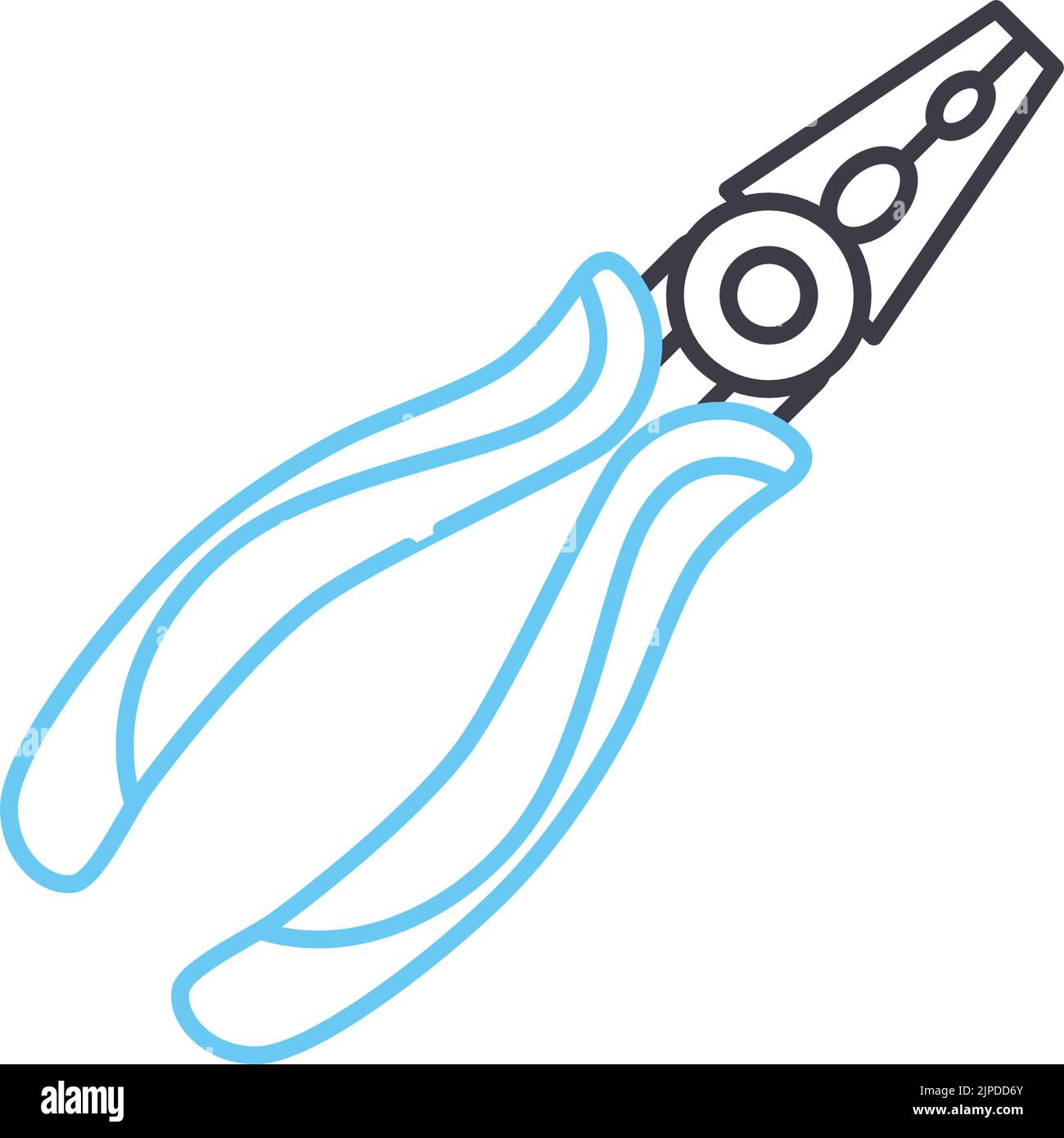 icône de ligne de pince, symbole de contour, illustration de vecteur, signe de concept Illustration de Vecteur