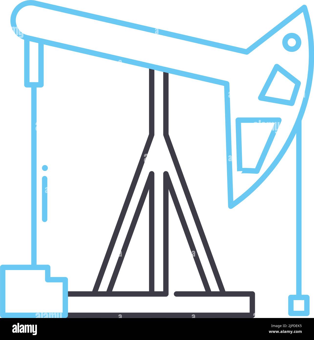 icône de la chaîne de production de la pompe à huile, symbole de contour, illustration vectorielle, signe de concept Illustration de Vecteur