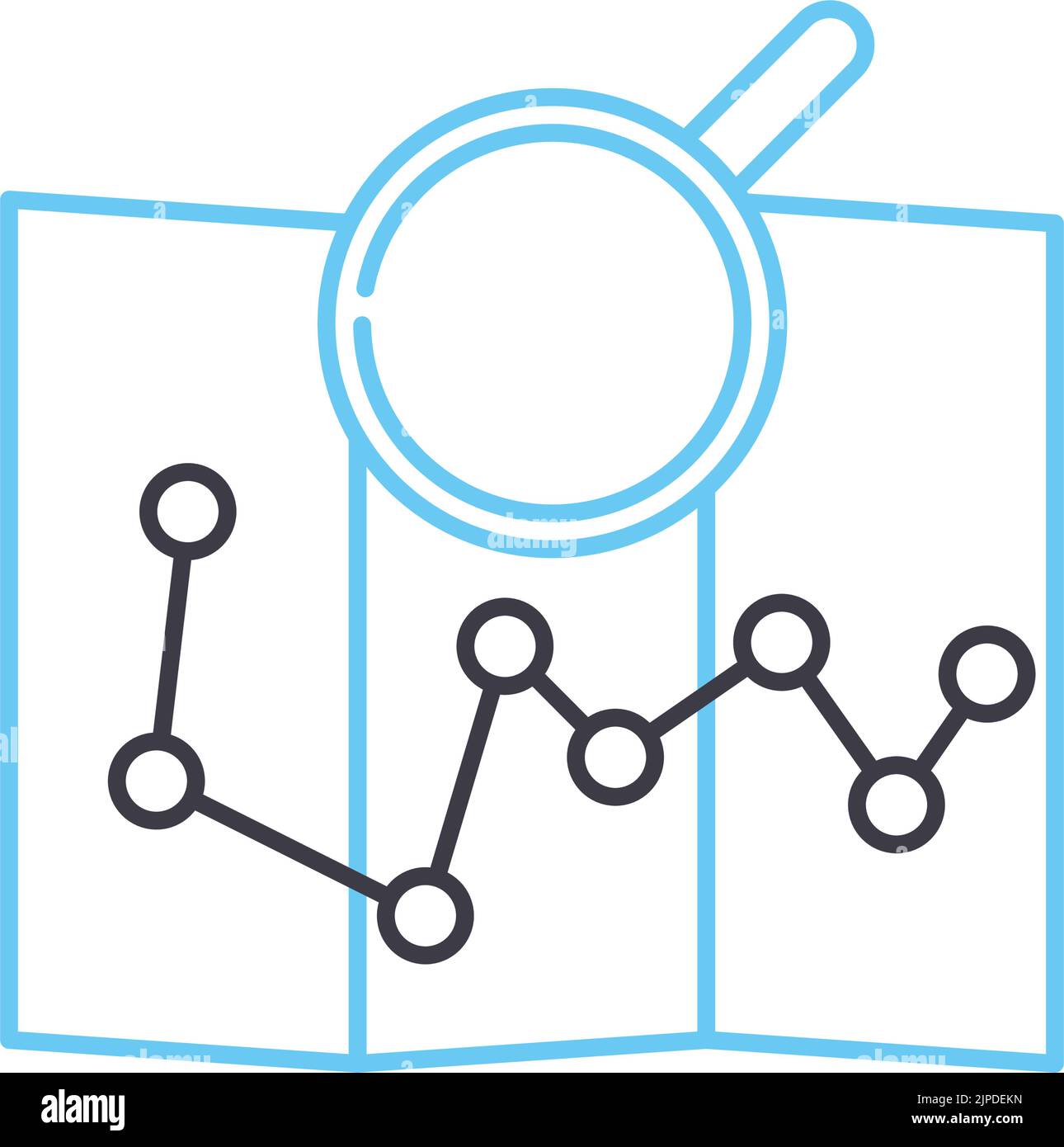 icône de ligne d'analyse quantitative, symbole de contour, illustration vectorielle, signe de concept Illustration de Vecteur