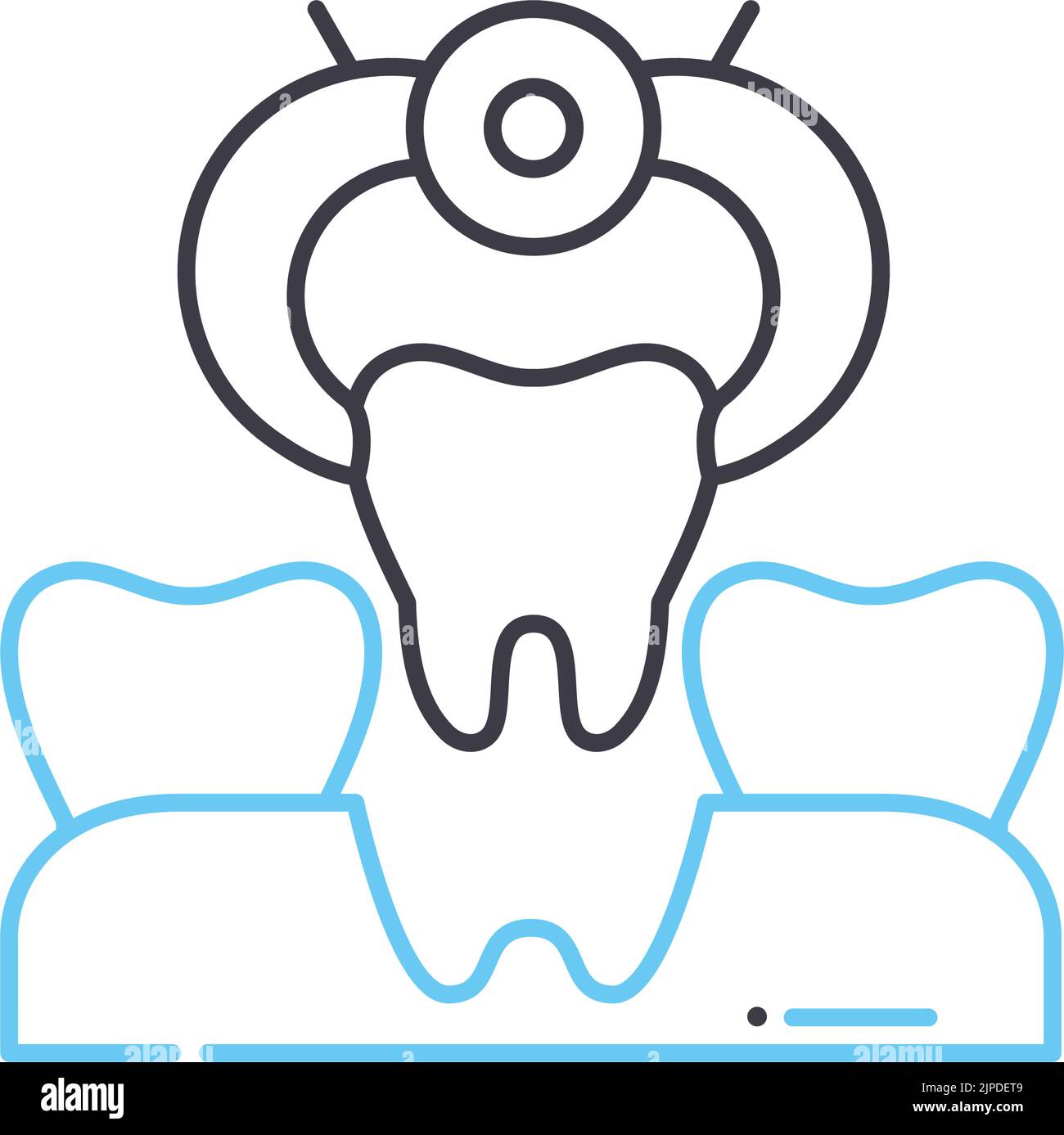icône de ligne d'extraction de dent, symbole de contour, illustration de vecteur, signe de concept Illustration de Vecteur