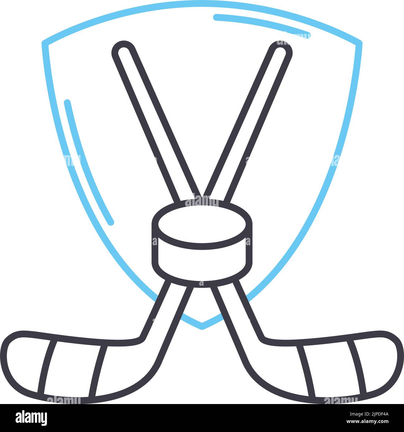 icône de ligne de bâton de hockey, symbole de contour, illustration vectorielle, signe de concept Illustration de Vecteur