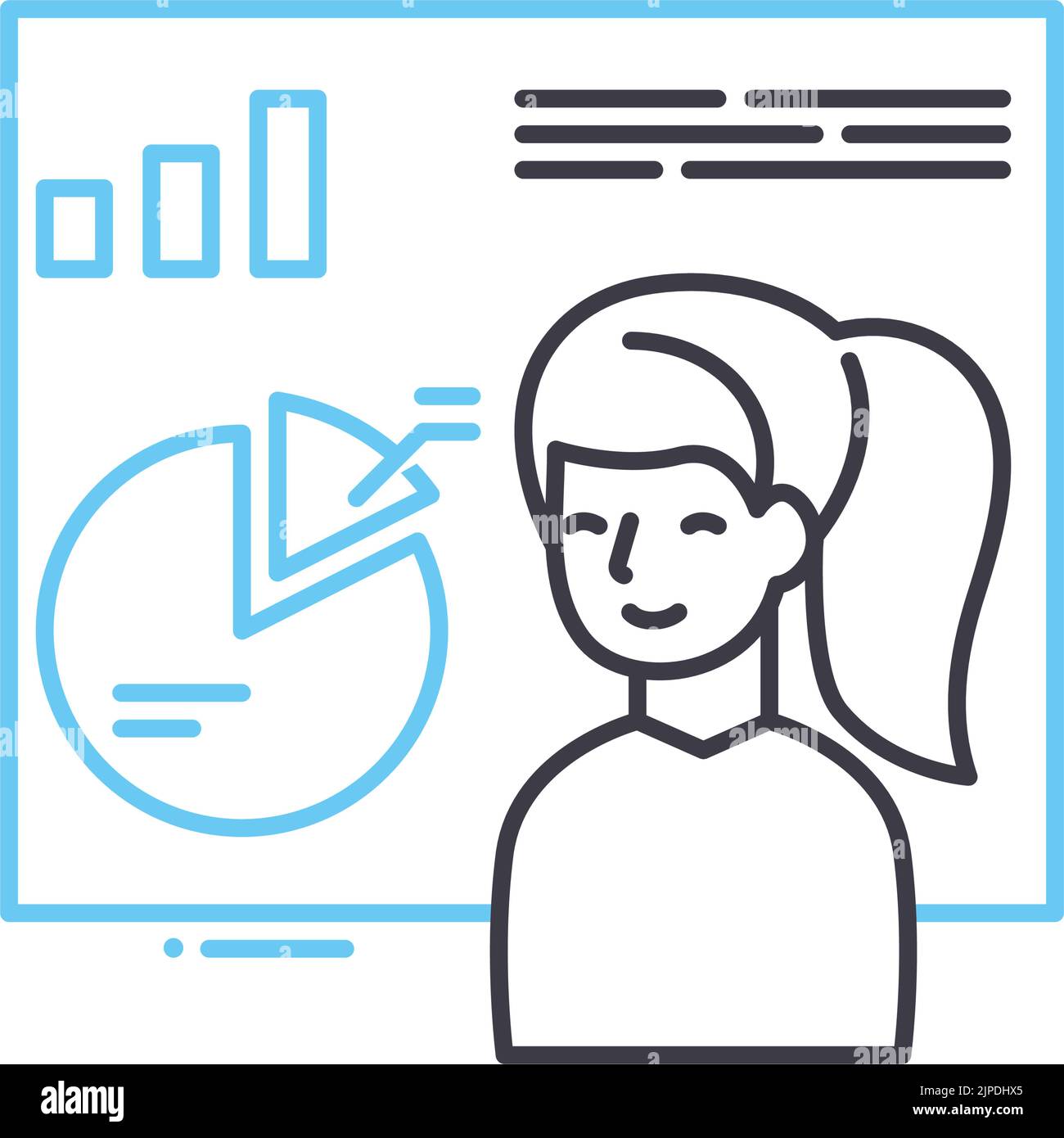 icône de ligne de présentation, symbole de contour, illustration vectorielle, signe de concept Illustration de Vecteur