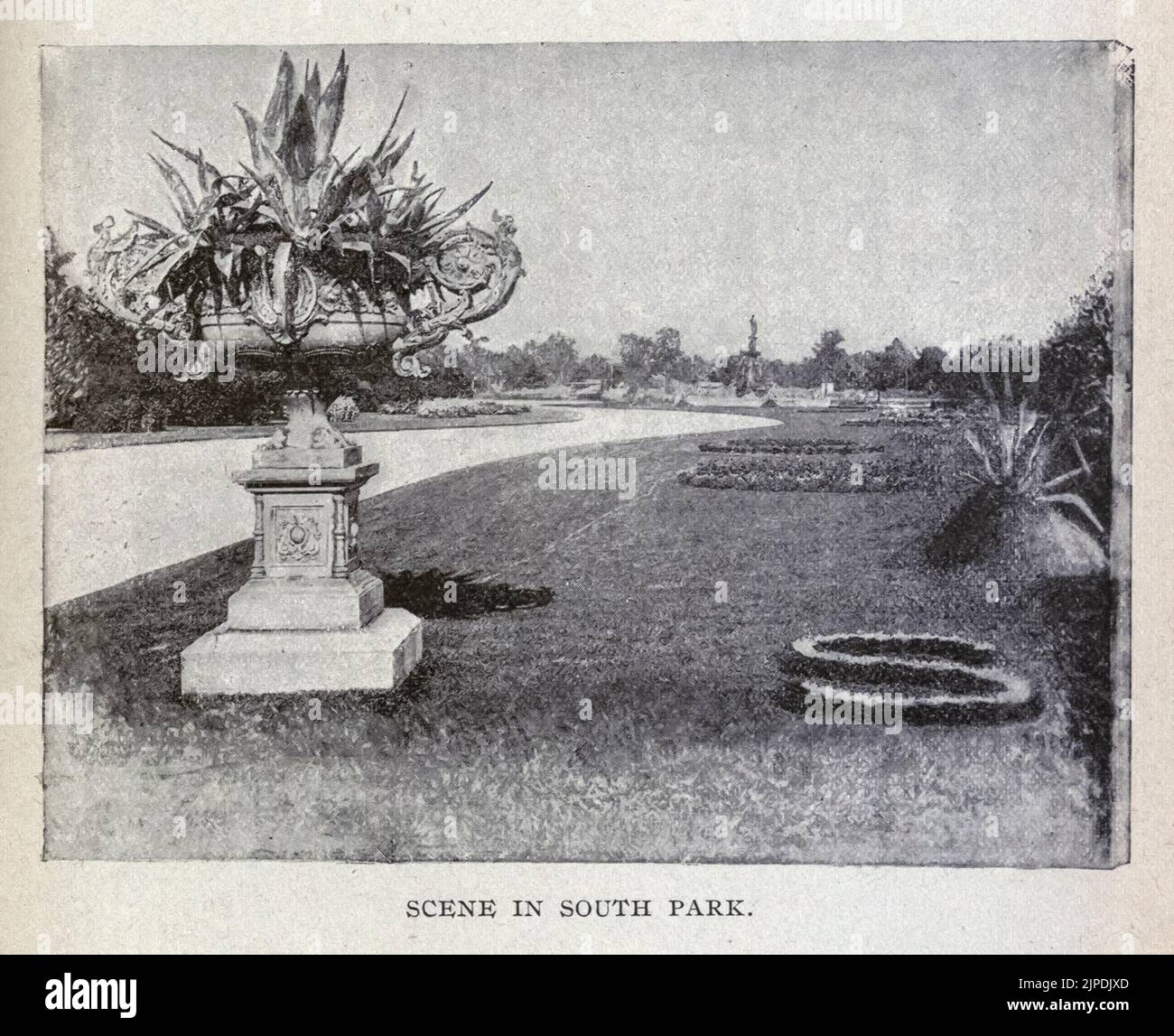 SCENE IN SOUTH PARK à partir du guide "pittoresque Chicago et guide de la foire du monde" publié en 1893 Publisher Lennox Pub Co Banque D'Images