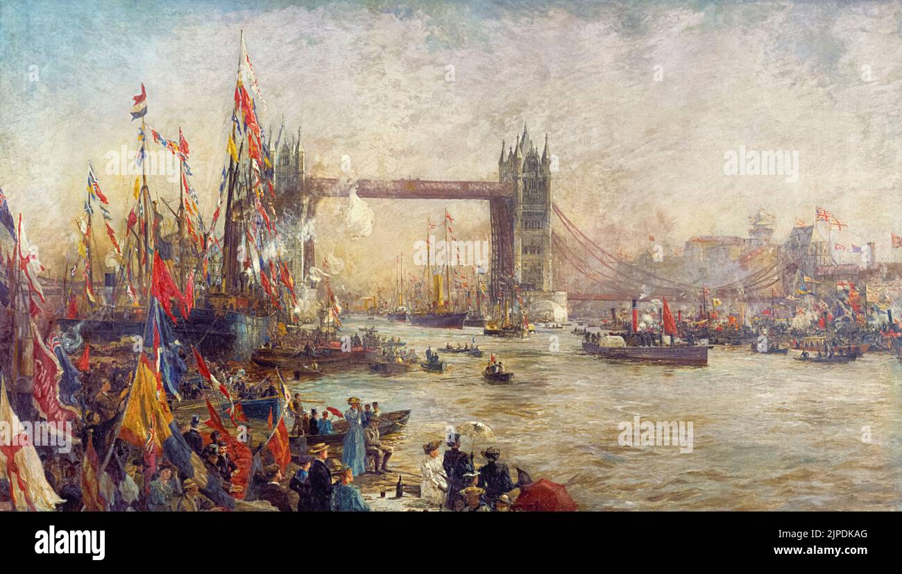 Ouverture du Tower Bridge 1895 par William Lionel Wyllie Banque D'Images