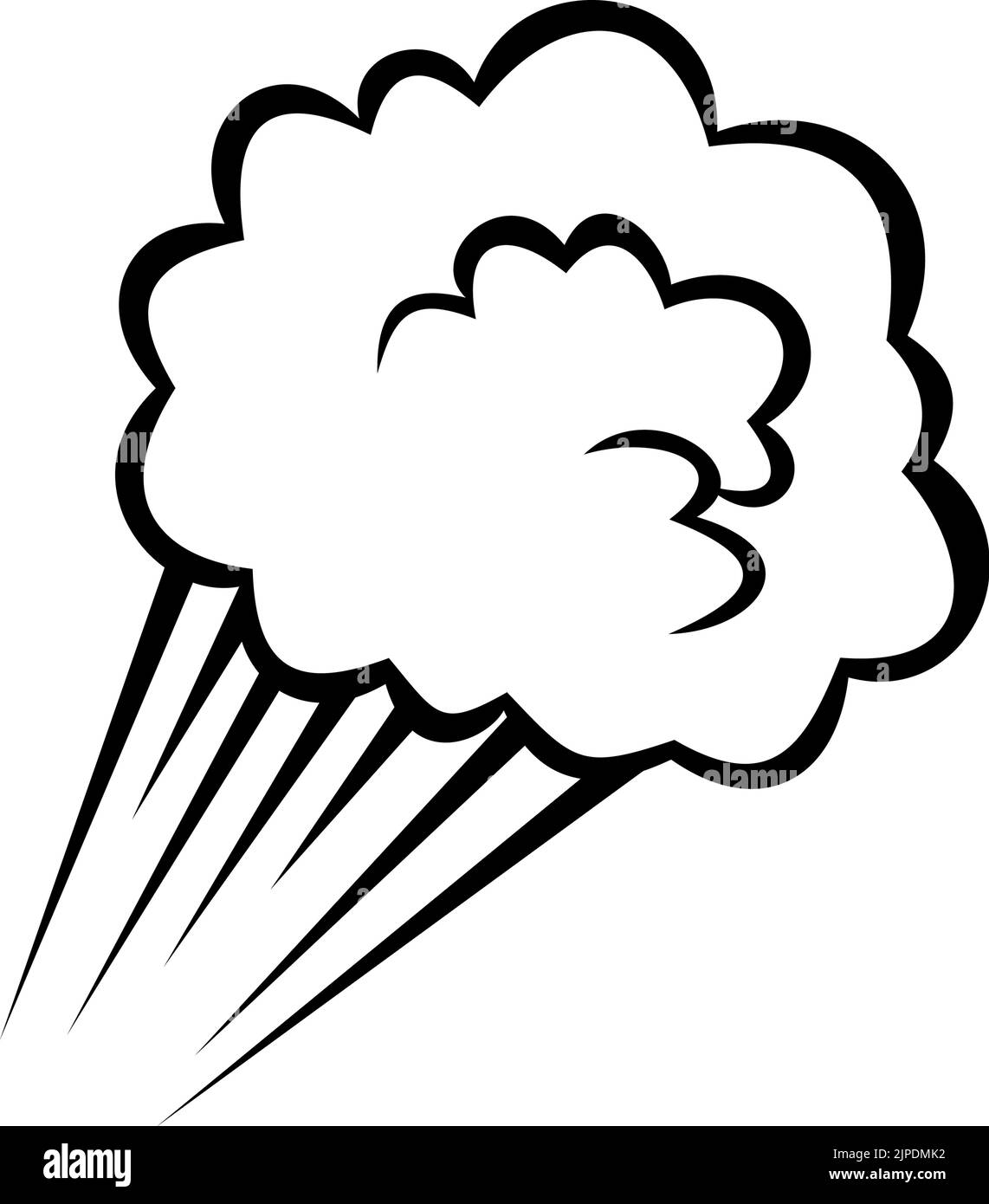 Symbole de collision ou de poussière isolé dans le nuage de mouvement. Bulle vectorielle issue de l'explosion de la bombe Illustration de Vecteur