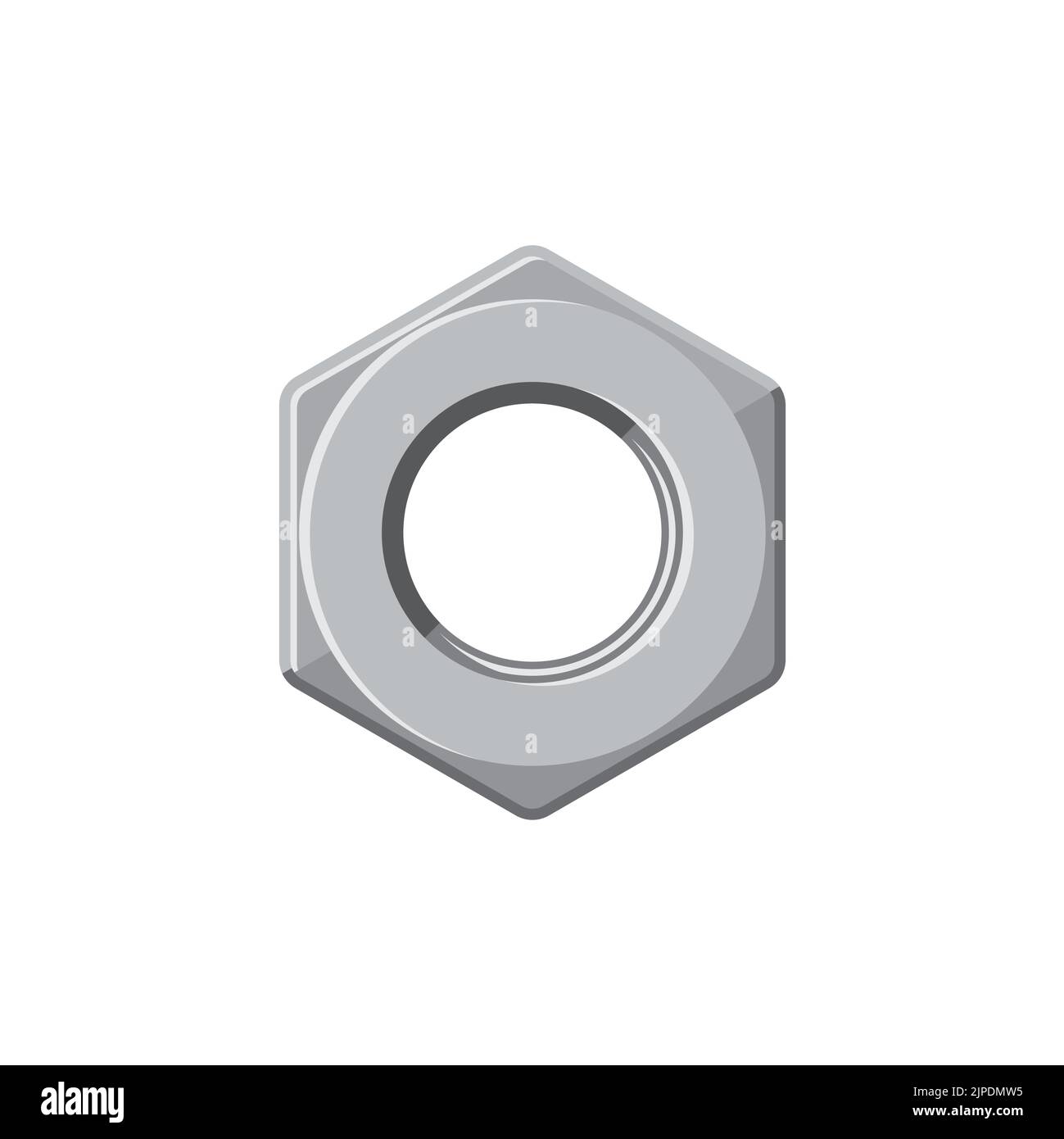 Icône réaliste isolée par écrou à vis. Rondelle vecteur écrou hexagonal ...