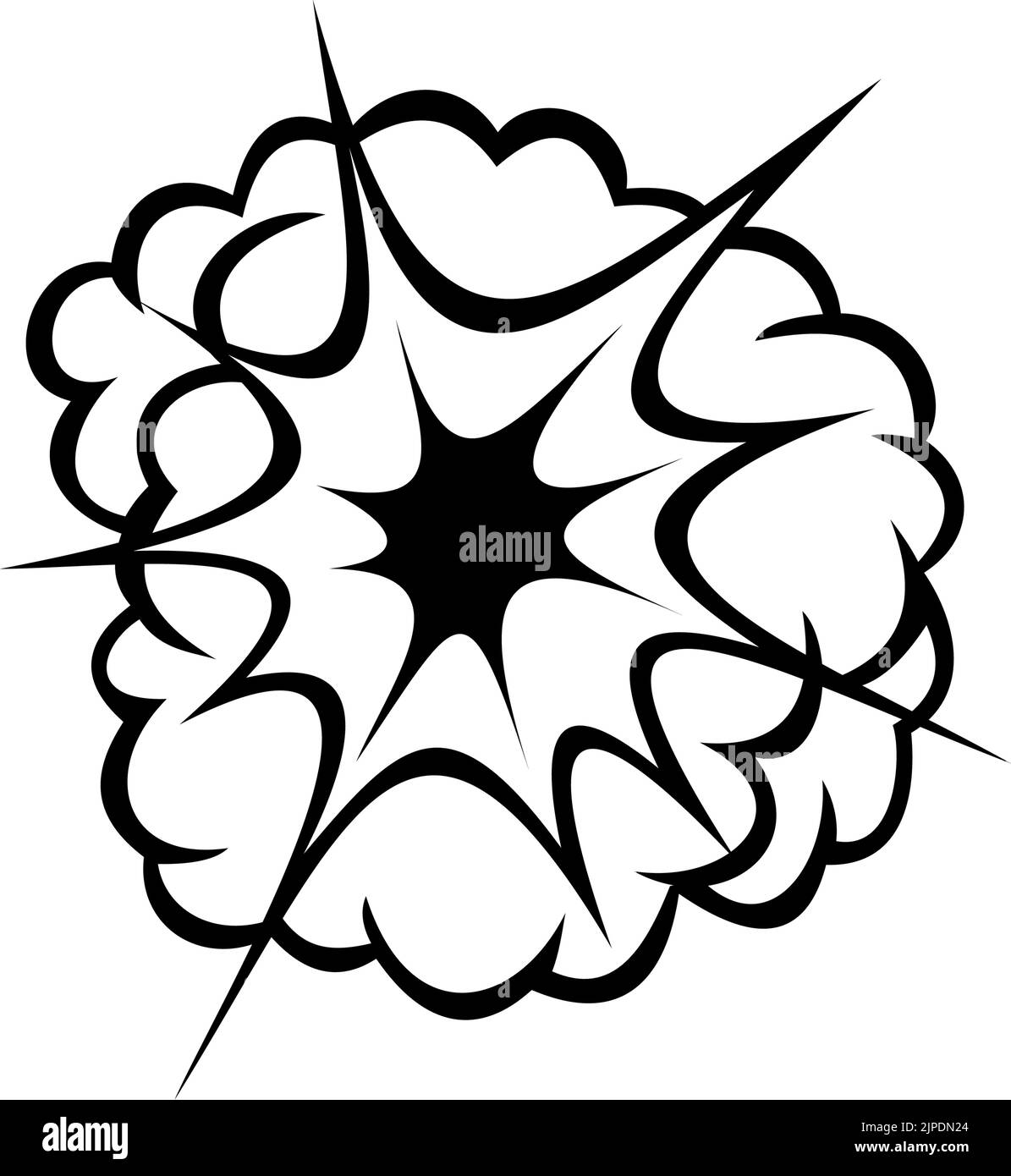 Symbole de collision ou de poussière isolé dans le nuage de mouvement. Bulle vectorielle issue de l'explosion de la bombe Illustration de Vecteur