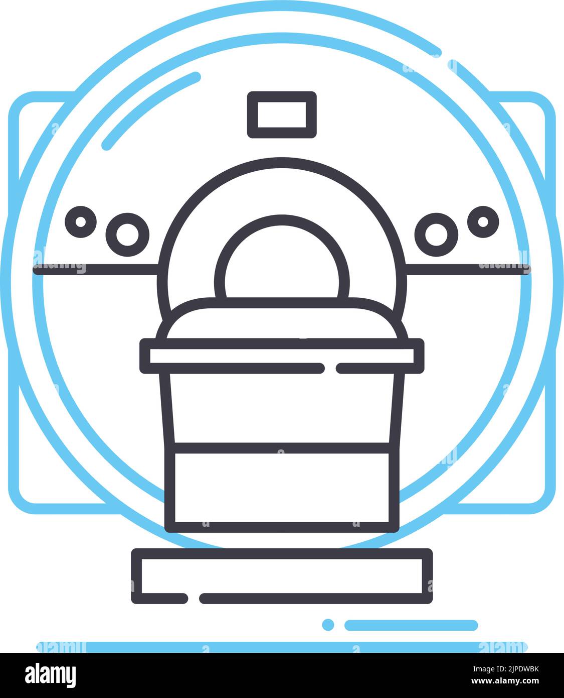 icône de ligne de la machine de numérisation, symbole de contour, illustration vectorielle, signe de concept Illustration de Vecteur
