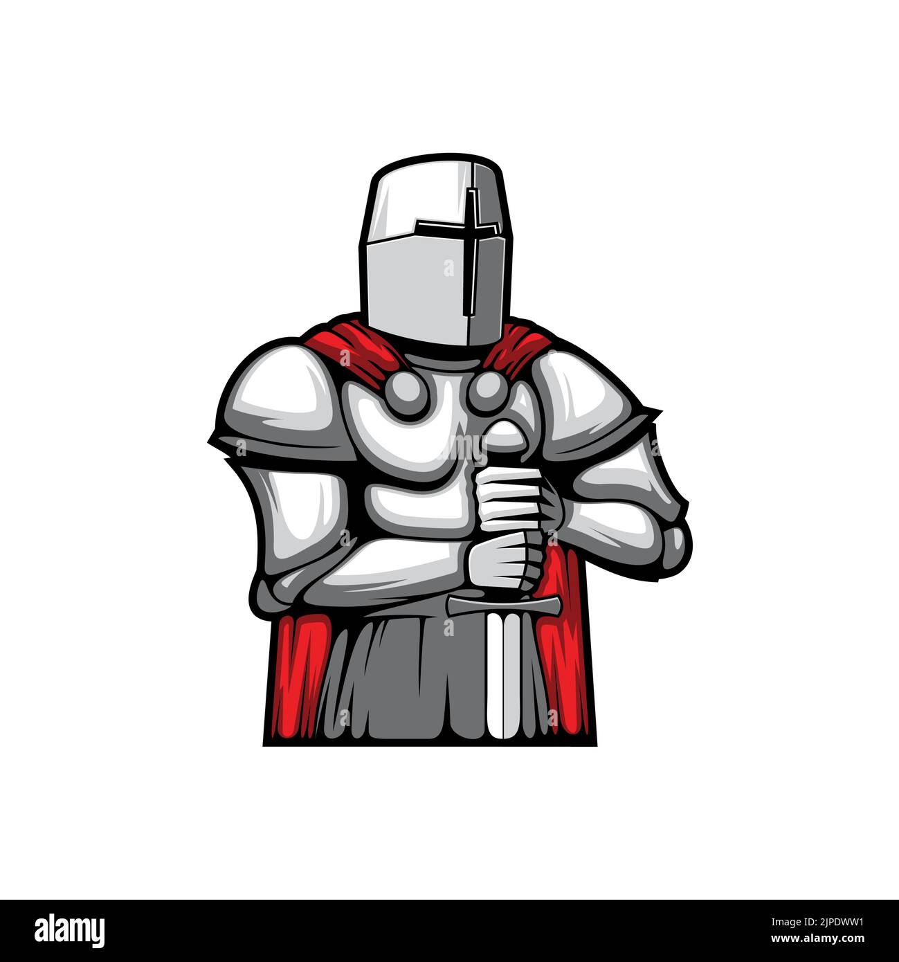 Miniature De Chevalier Templier Avec Casque, Bouclier Et épée (30 Cm