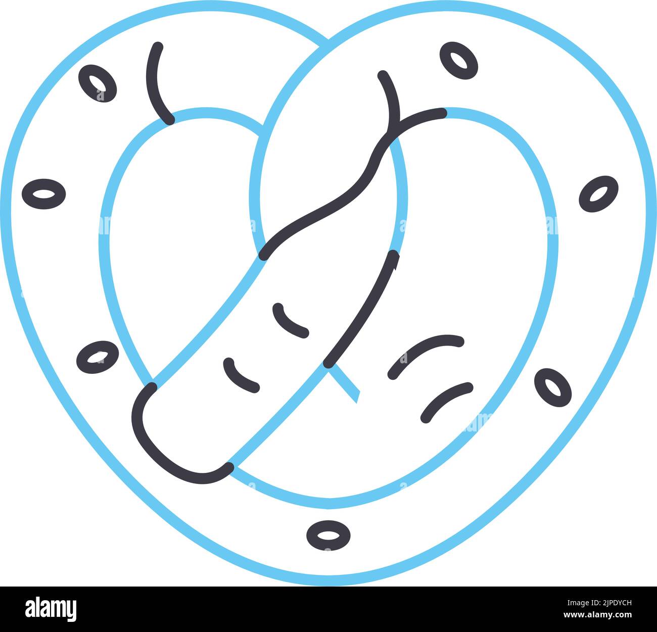 icône de ligne de bretzel, symbole de contour, illustration vectorielle, signe de concept Illustration de Vecteur