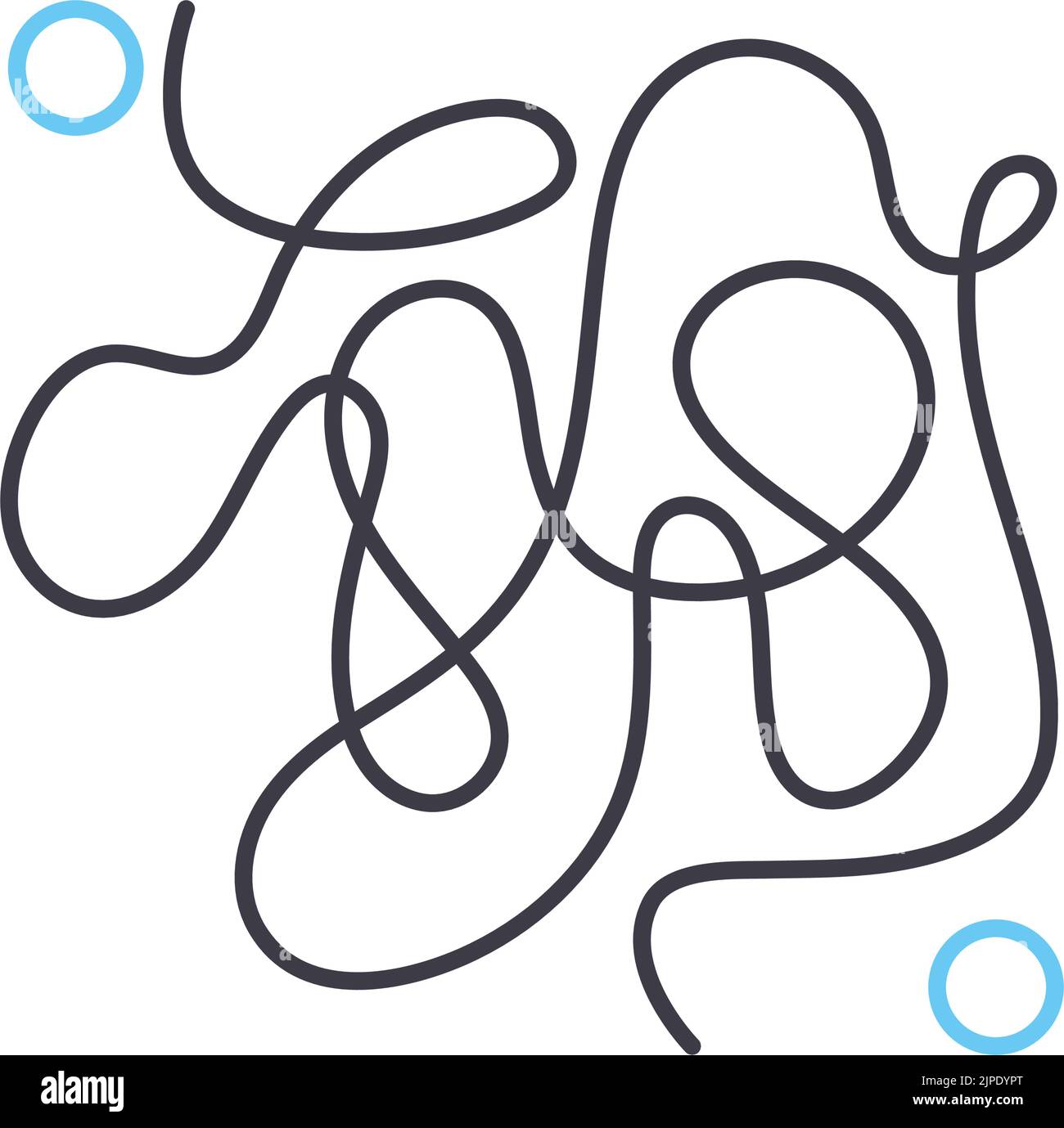 icône de ligne de puzzle de labyrinthe, symbole de contour, illustration de vecteur, signe de concept Illustration de Vecteur