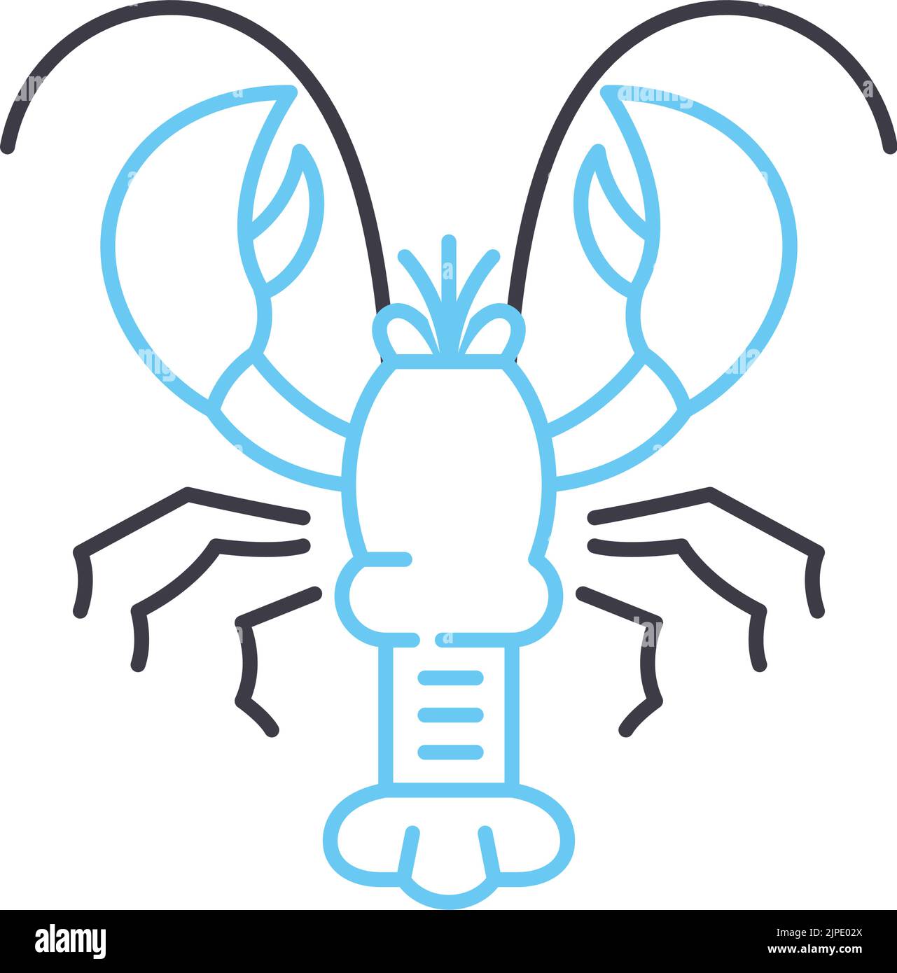 icône de ligne de homard, symbole de contour, illustration vectorielle, signe de concept Illustration de Vecteur