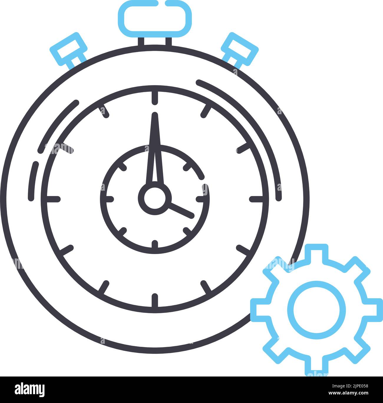 icône de ligne de suivi de temps, symbole de contour, illustration vectorielle, signe de concept Illustration de Vecteur