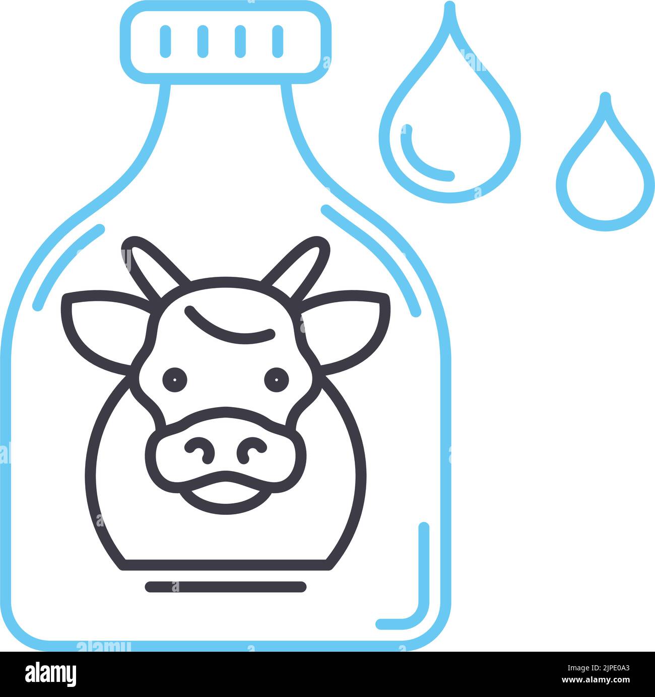 icône de la ligne de lait, symbole de contour, illustration vectorielle, signe de concept Illustration de Vecteur