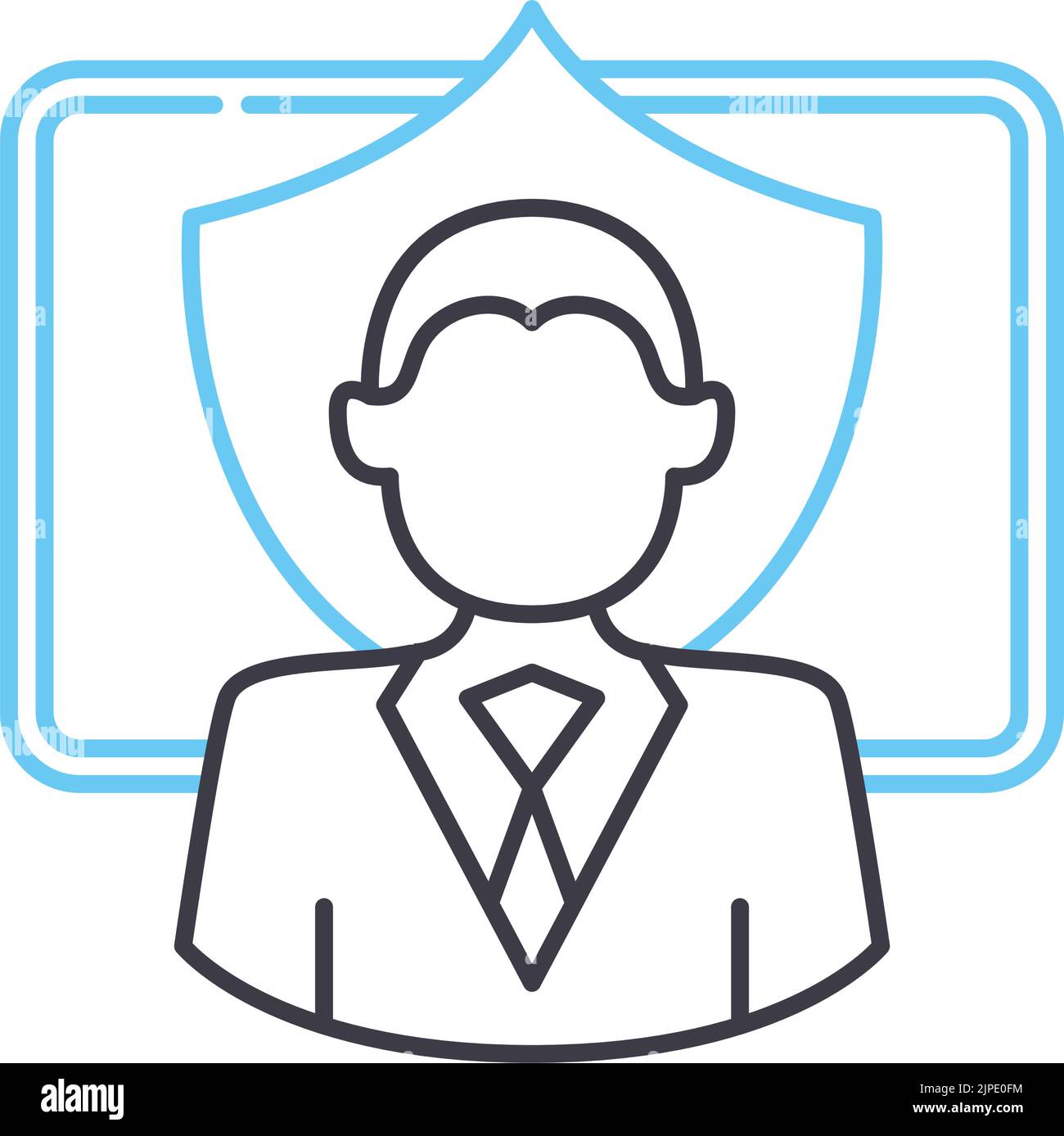 icône de ligne de sécurité personnelle, symbole de contour, illustration vectorielle, signe de concept Illustration de Vecteur