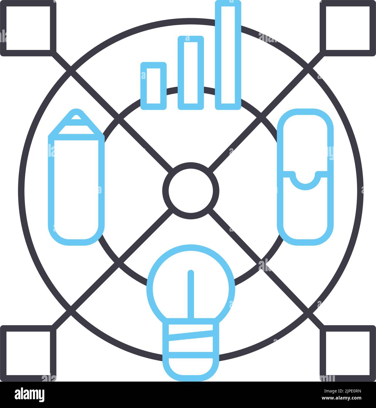 icône de ligne de méthodologie, symbole de contour, illustration vectorielle, signe de concept Illustration de Vecteur