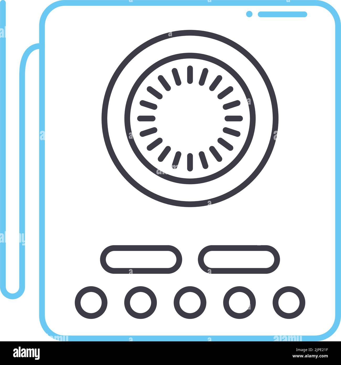 icône de ligne de cuisinière à induction, symbole de contour, illustration vectorielle, signe de concept Illustration de Vecteur