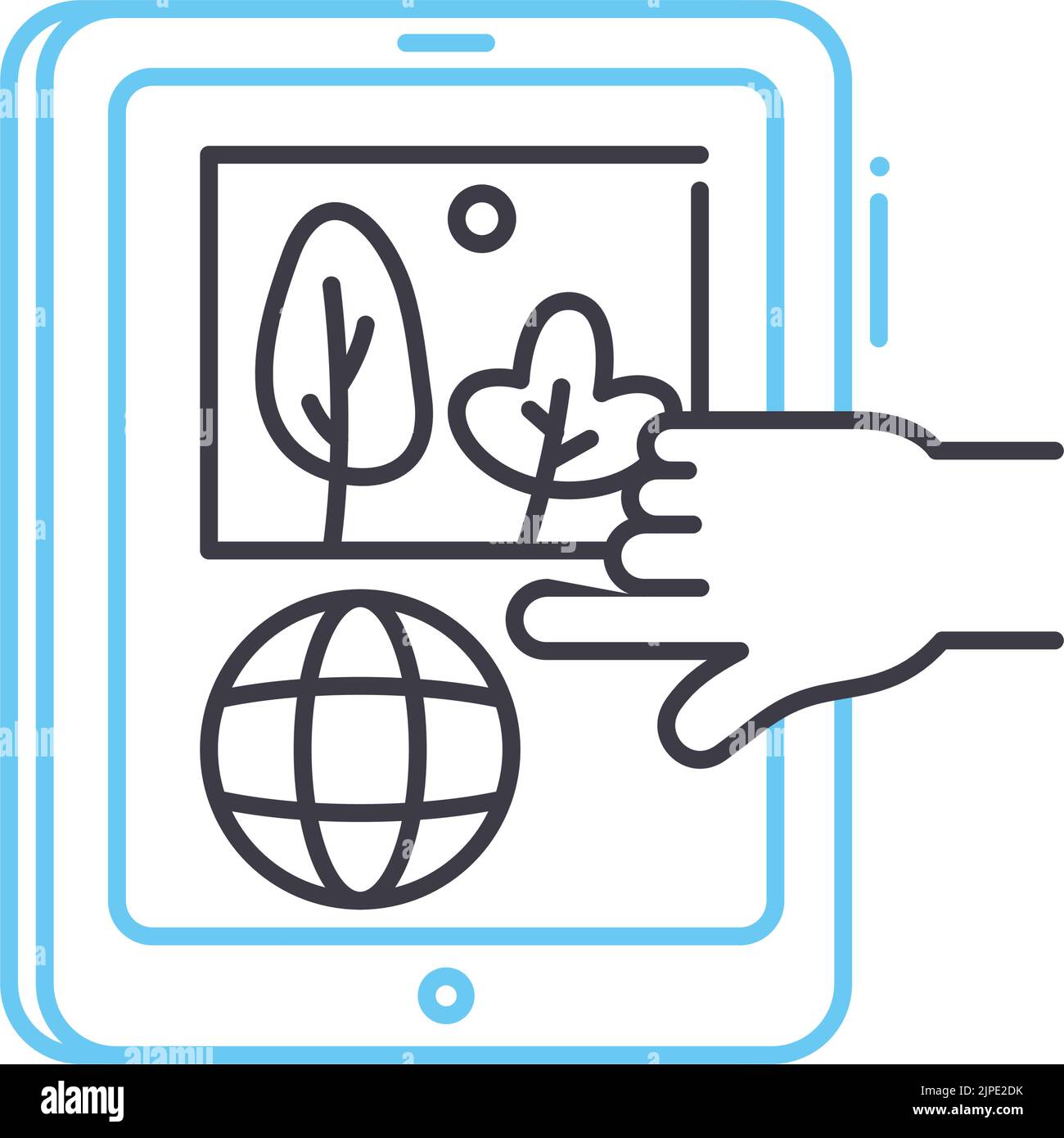 affichez une icône de ligne d'image, un symbole de contour, une illustration vectorielle, un signe de concept Illustration de Vecteur