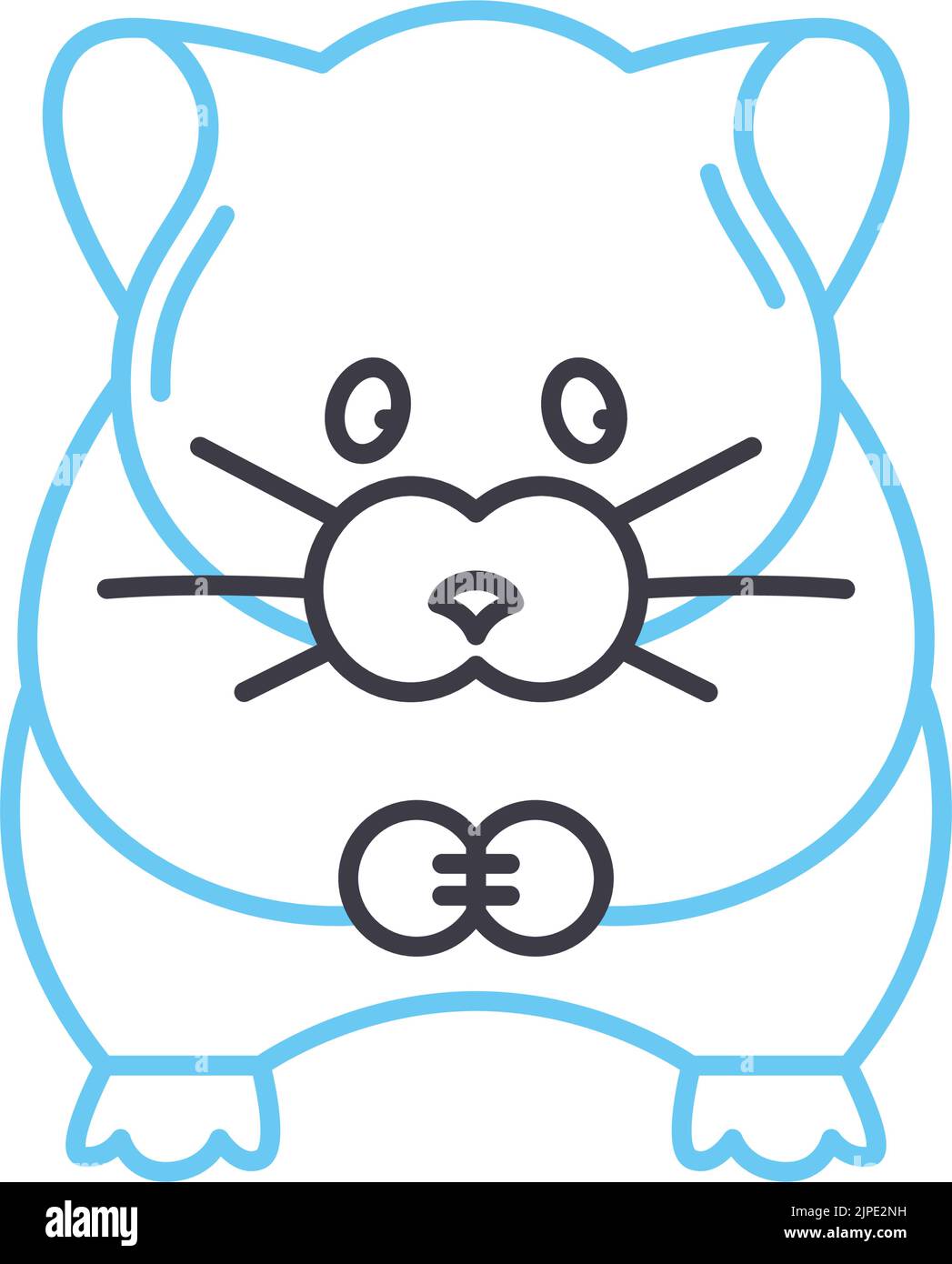 icône de ligne de hamster, symbole de contour, illustration vectorielle, signe de concept Illustration de Vecteur