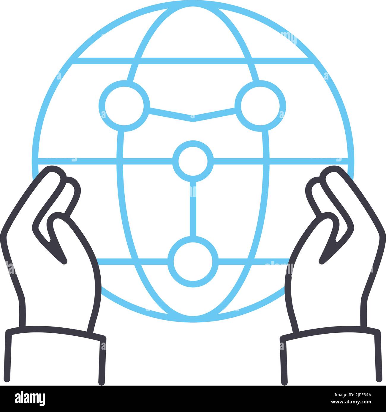 enregistrez l'icône de la ligne mondiale, le symbole de contour, l'illustration vectorielle, le signe de concept Illustration de Vecteur