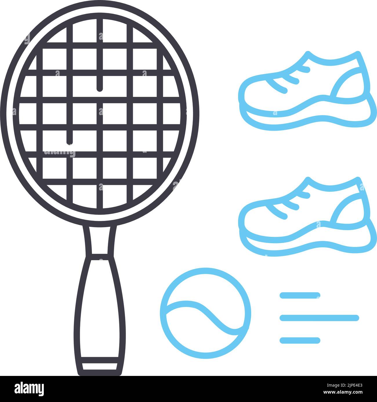 icône de ligne de tennis, symbole de contour, illustration vectorielle, signe de concept Illustration de Vecteur