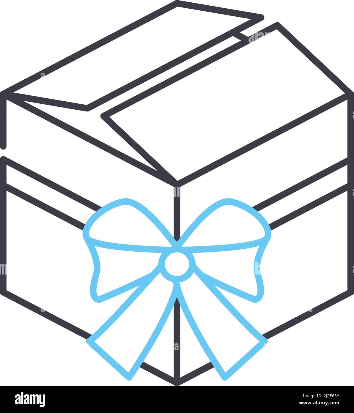 boîte cadeau icône de ligne de présentation, symbole de contour, illustration vectorielle, signe de concept Illustration de Vecteur