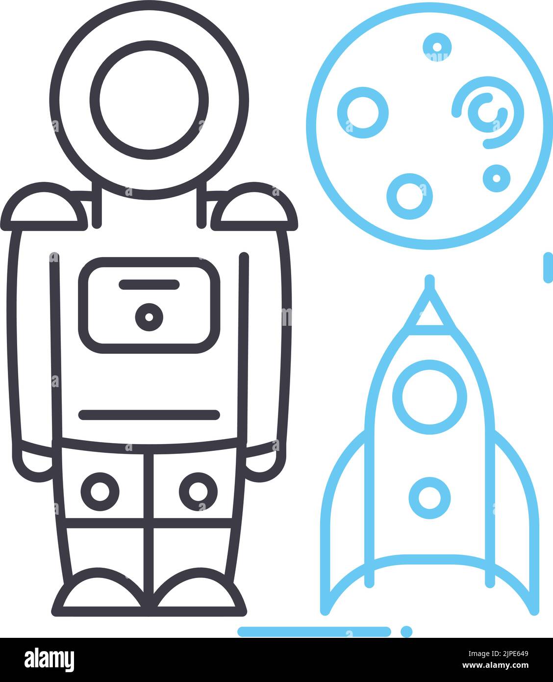 icône de ligne spaceman, symbole de contour, illustration vectorielle, signe de concept Illustration de Vecteur
