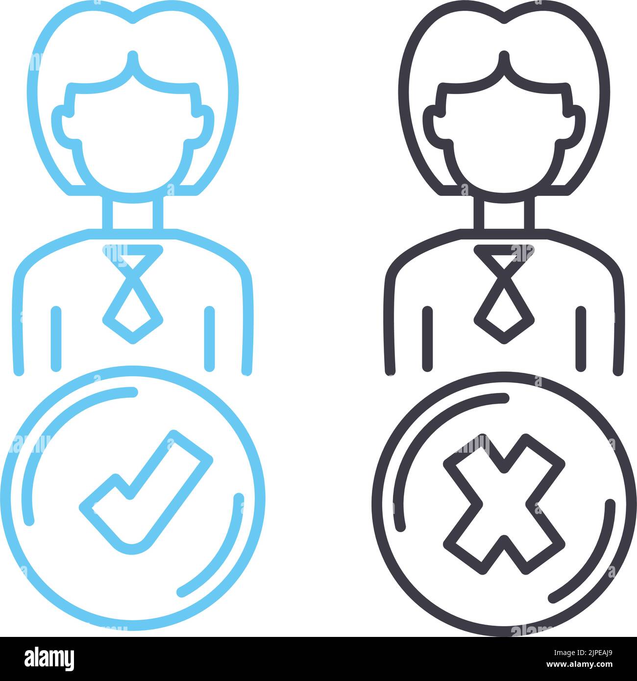icône de ligne de refus, symbole de contour, illustration vectorielle, signe de concept Illustration de Vecteur