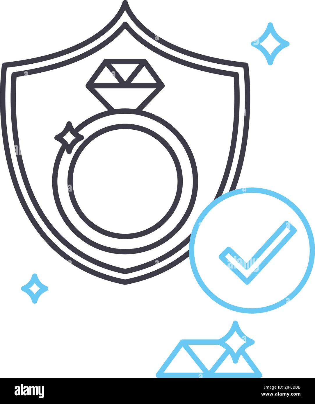 icône de ligne de sécurité, symbole de contour, illustration vectorielle, signe concept Illustration de Vecteur