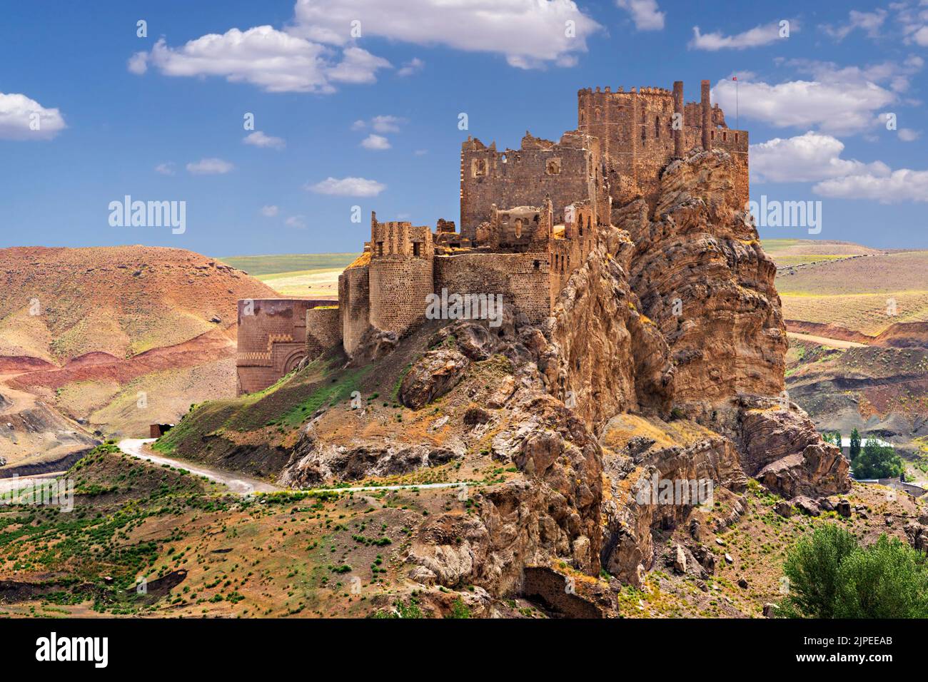 Vue sur le fort historique d'Hocap dans la province de Van en Turquie Banque D'Images